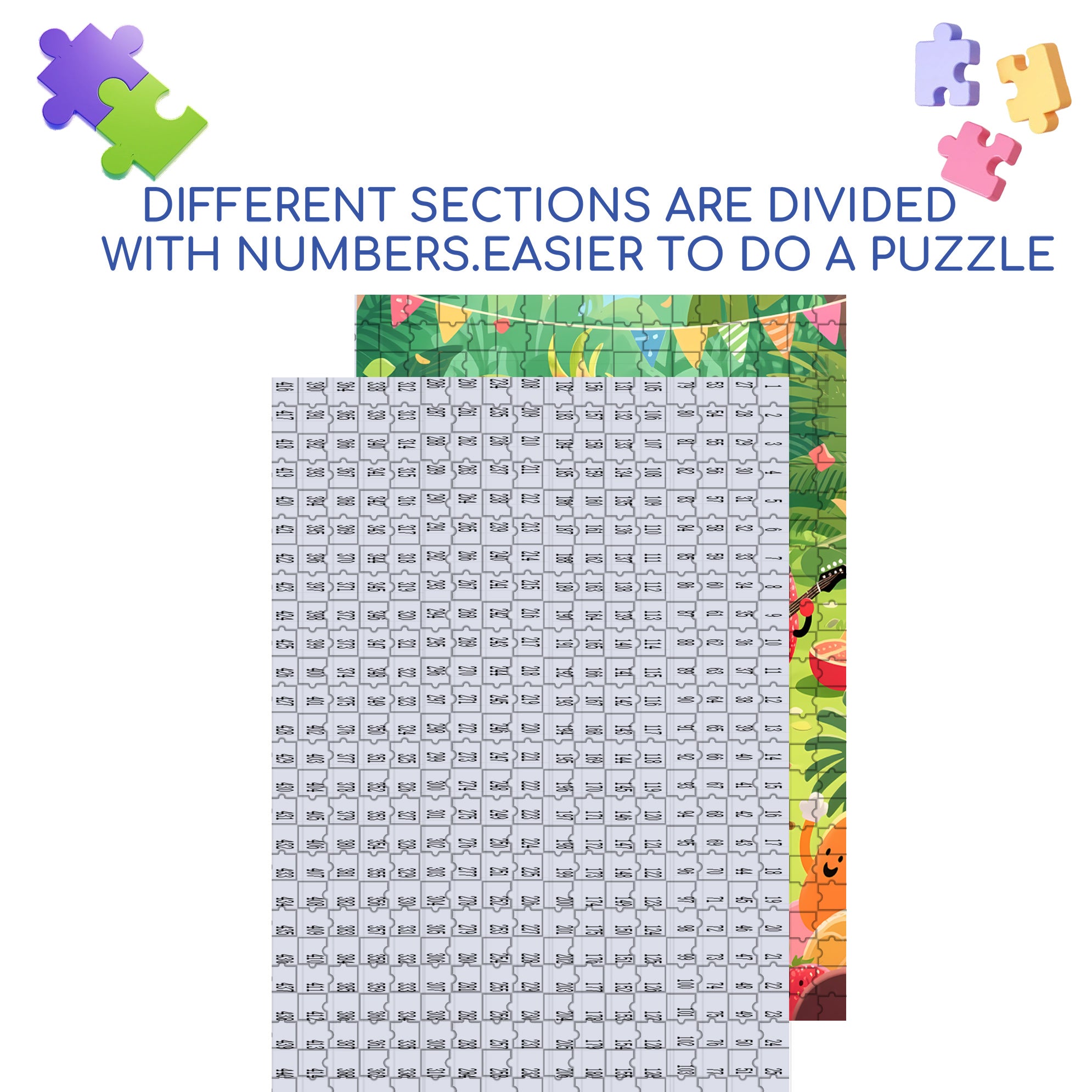 Summer Fruit Party 500pcs/1000pcs Jigsaw Puzzle, Scratch-Resistant, Interactive Family Game & Brain-Boosting DIY Decor, Perfect for Halloween, Christmas & New Year Gifts, Family Puzzle Game