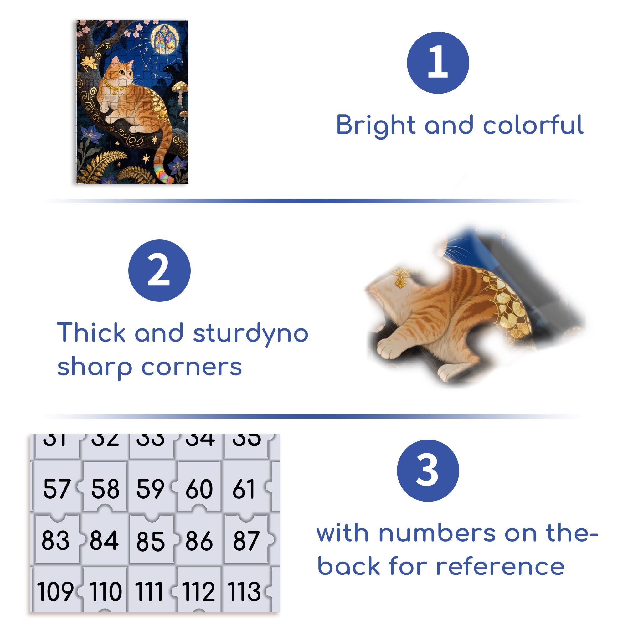 The Cat Under The Moonlight 500pcs/1000pcs Jigsaw Puzzle, Scratch-Resistant, Interactive Family Game & Brain-Boosting DIY Decor, Perfect for Halloween, Christmas & New Year Gifts, Family Puzzle Game