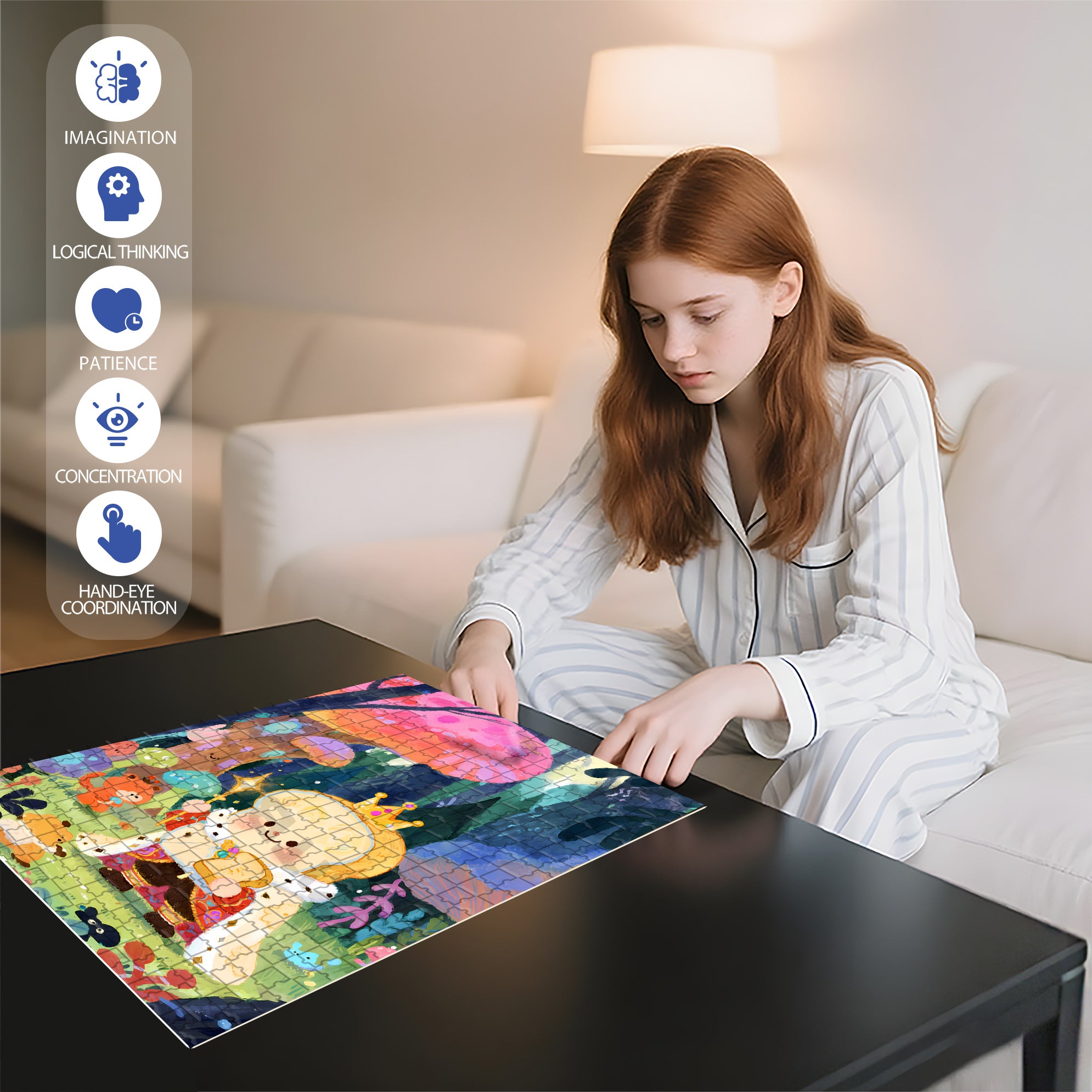 Toast King 500pcs/1000pcs Jigsaw Puzzle, Scratch-Resistant, Interactive Family Game & Brain-Boosting DIY Decor, Perfect for Halloween, Christmas & New Year Gifts, Family Puzzle Game