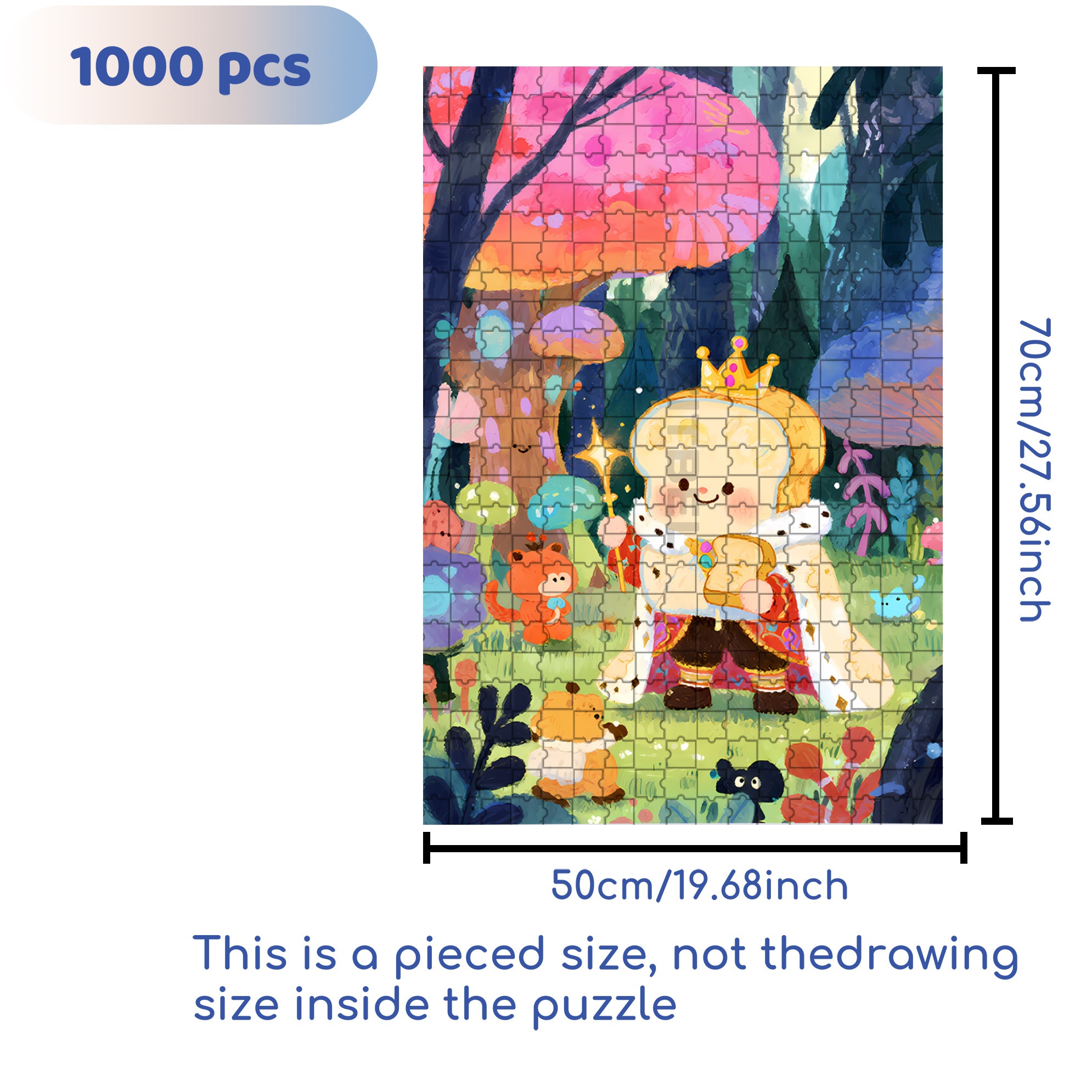 Toast King 500pcs/1000pcs Jigsaw Puzzle, Scratch-Resistant, Interactive Family Game & Brain-Boosting DIY Decor, Perfect for Halloween, Christmas & New Year Gifts, Family Puzzle Game