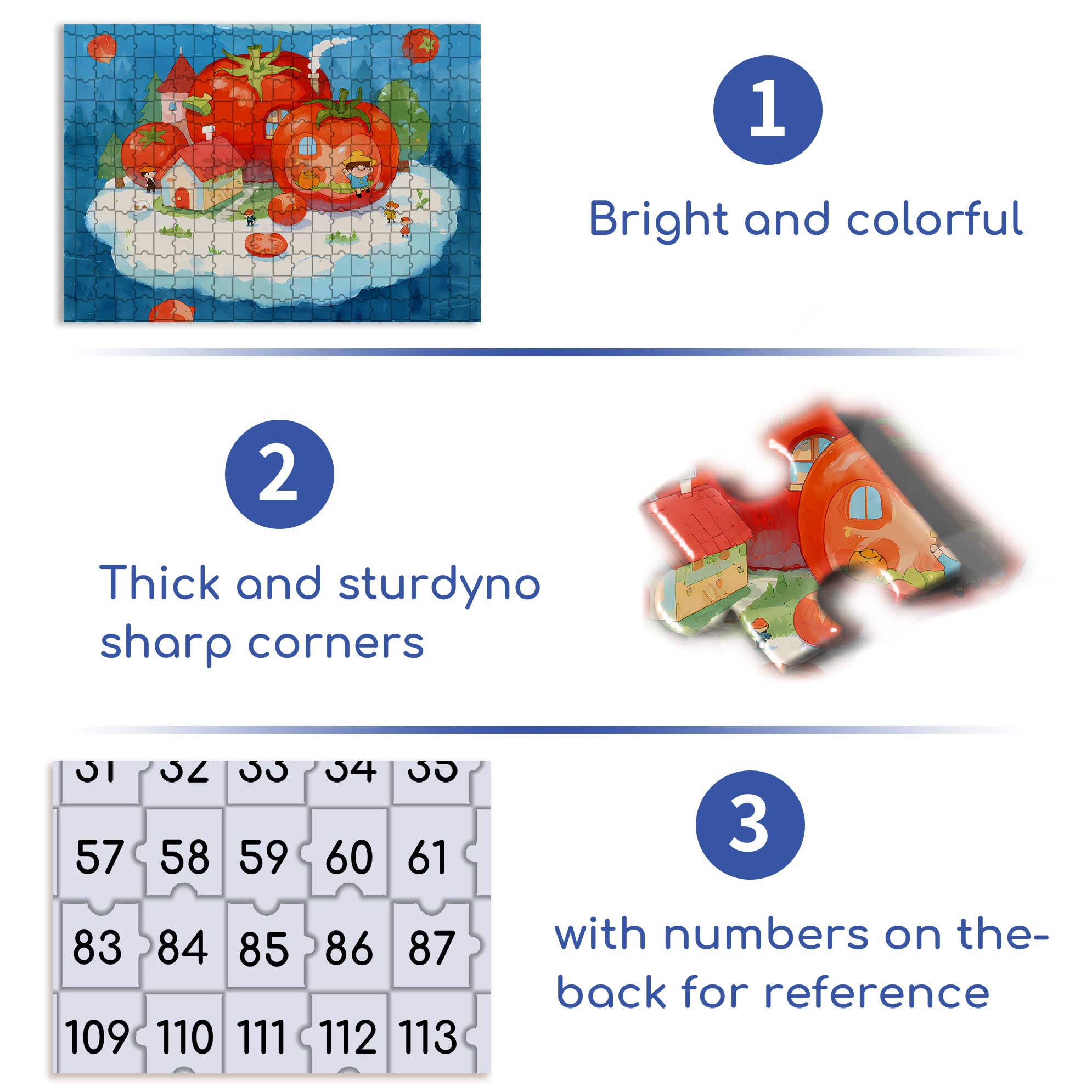 Tomato 500pcs/1000pcs Jigsaw Puzzle, Scratch-Resistant, Interactive Family Game & Brain-Boosting DIY Decor, Perfect for Halloween, Christmas & New Year Gifts, Family Puzzle Game