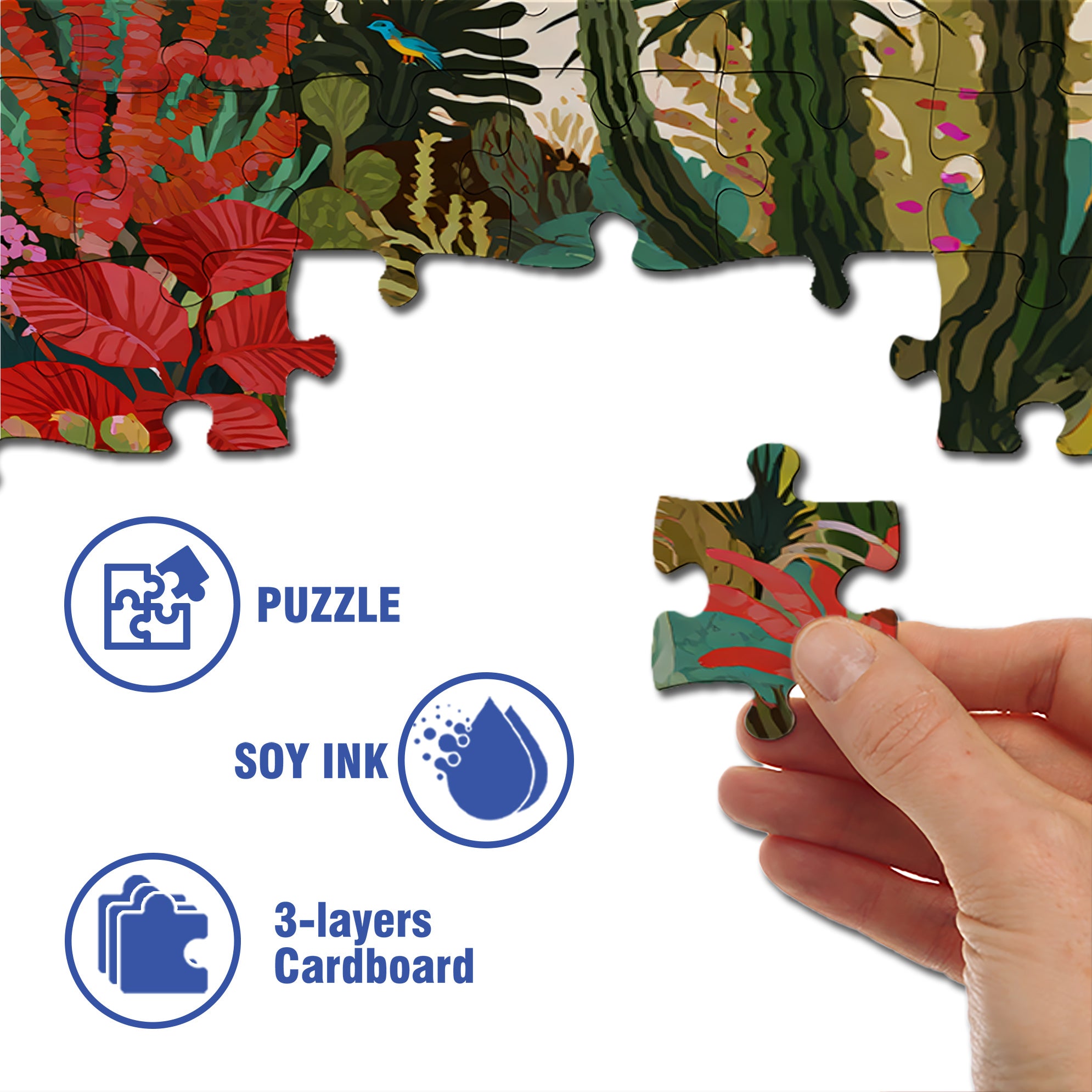 Tropical Plants 500pcs/1000pcs Jigsaw Puzzle, Scratch-Resistant, Interactive Family Game & Brain-Boosting DIY Decor, Perfect for Halloween, Christmas & New Year Gifts, Family Puzzle Game
