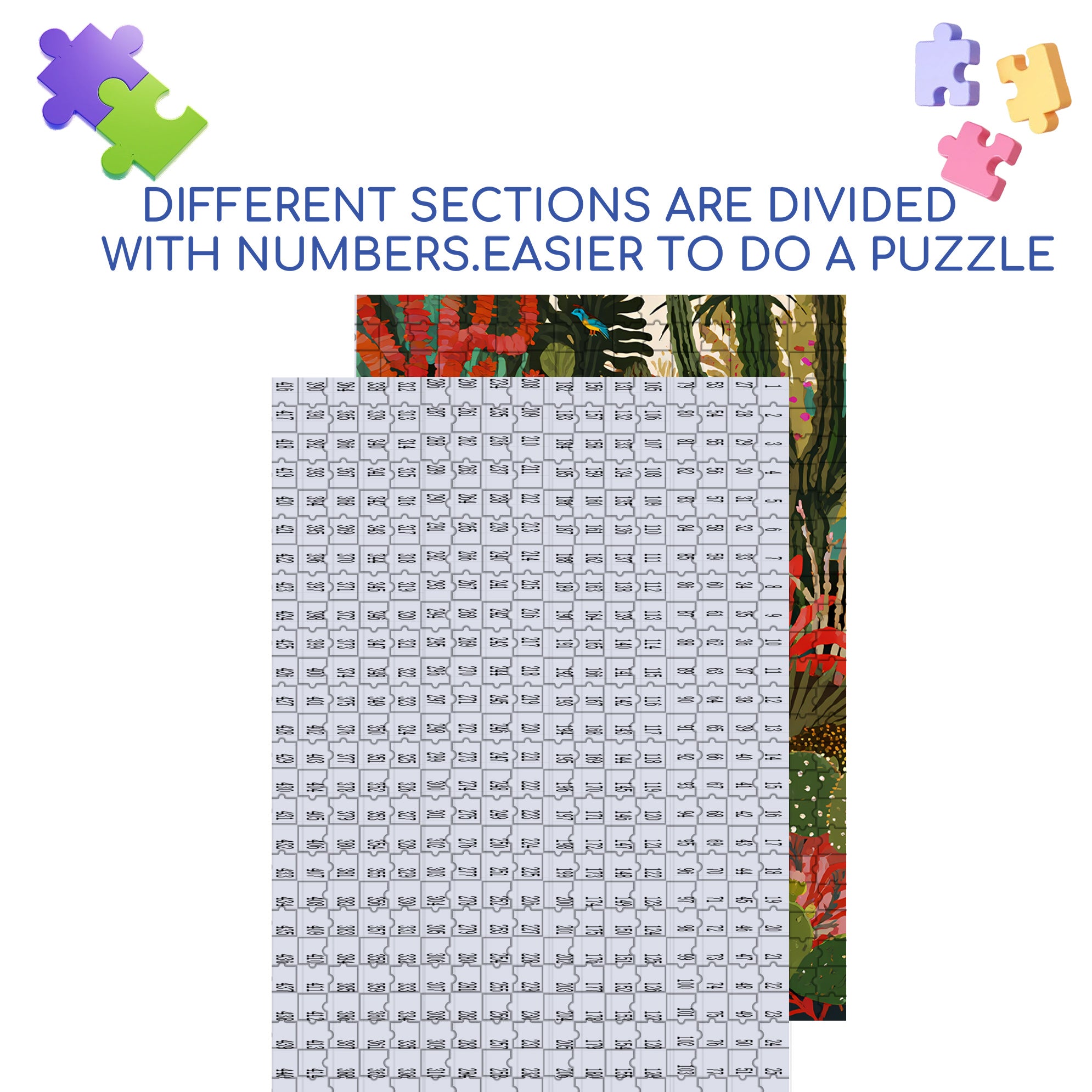 Tropical Plants 500pcs/1000pcs Jigsaw Puzzle, Scratch-Resistant, Interactive Family Game & Brain-Boosting DIY Decor, Perfect for Halloween, Christmas & New Year Gifts, Family Puzzle Game