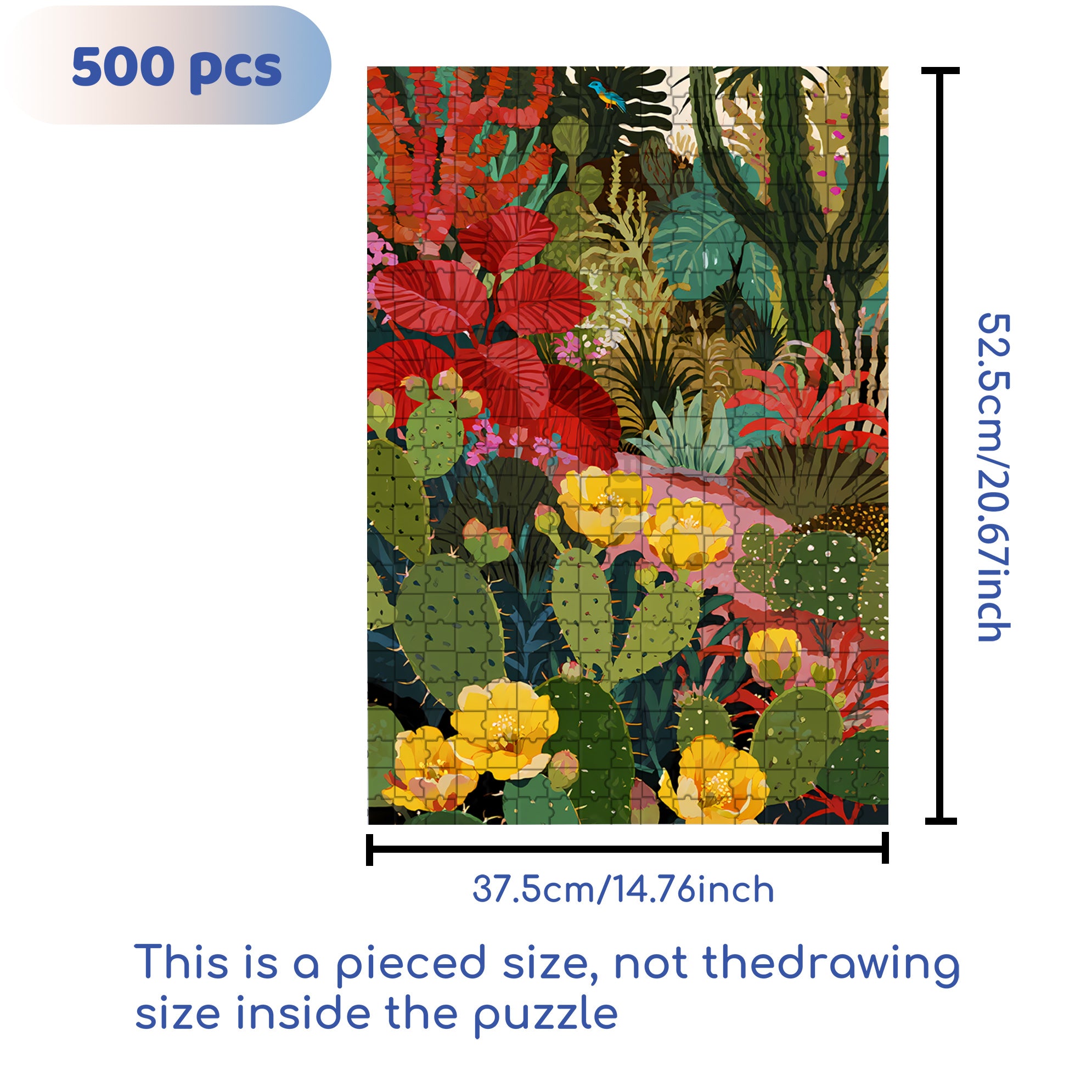Tropical Plants 500pcs/1000pcs Jigsaw Puzzle, Scratch-Resistant, Interactive Family Game & Brain-Boosting DIY Decor, Perfect for Halloween, Christmas & New Year Gifts, Family Puzzle Game