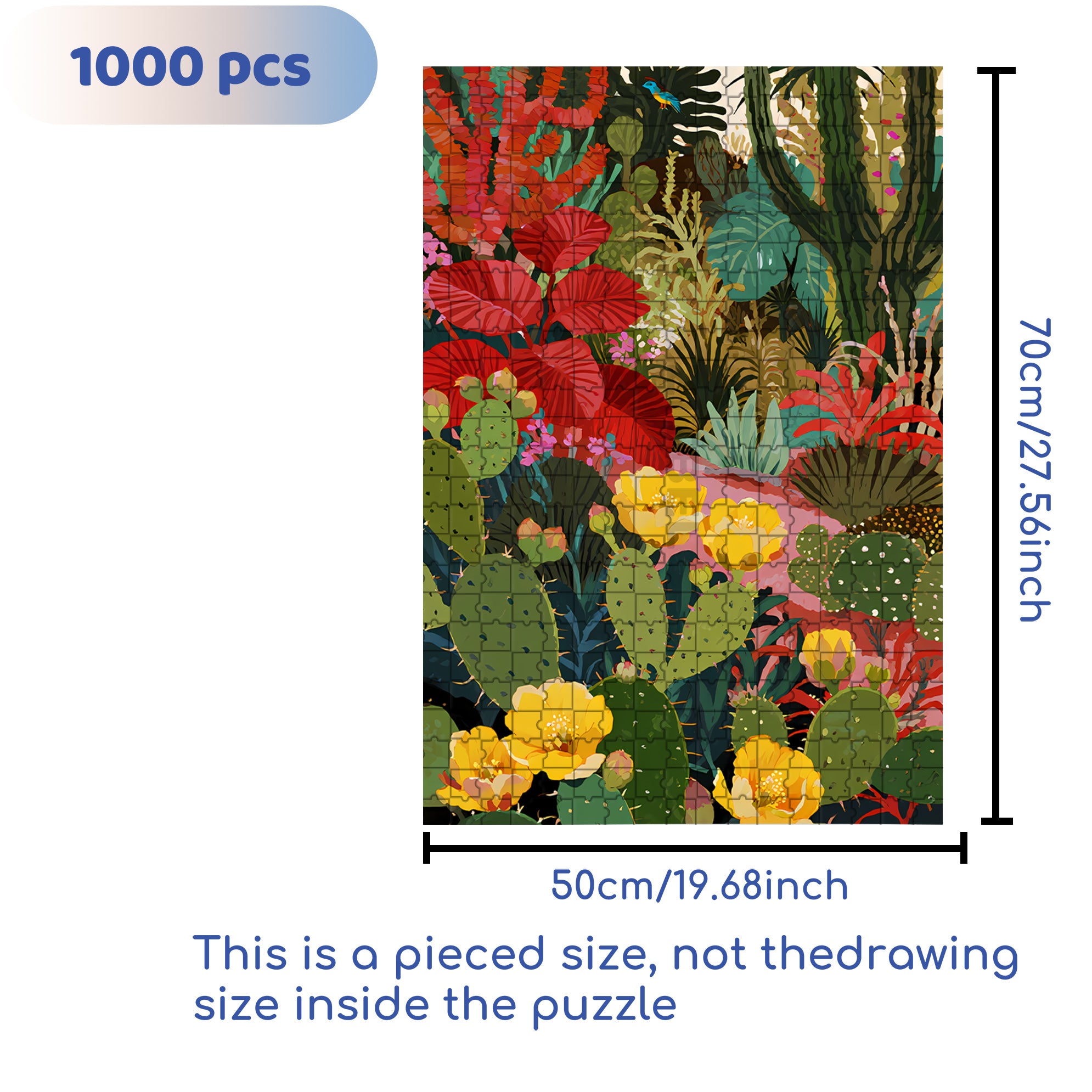 Tropical Plants 500pcs/1000pcs Jigsaw Puzzle, Scratch-Resistant, Interactive Family Game & Brain-Boosting DIY Decor, Perfect for Halloween, Christmas & New Year Gifts, Family Puzzle Game