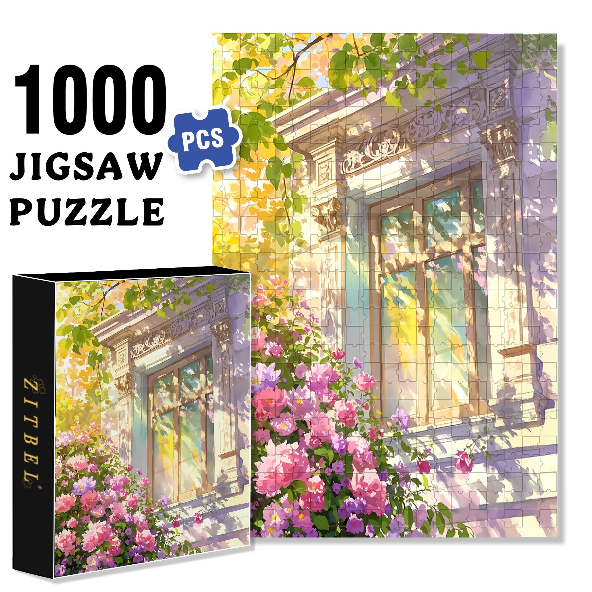 Warm Sunshine 500pcs/1000pcs Jigsaw Puzzle, Scratch-Resistant, Interactive Family Game & Brain-Boosting DIY Decor, Perfect for Halloween, Christmas & New Year Gifts, Family Puzzle Game