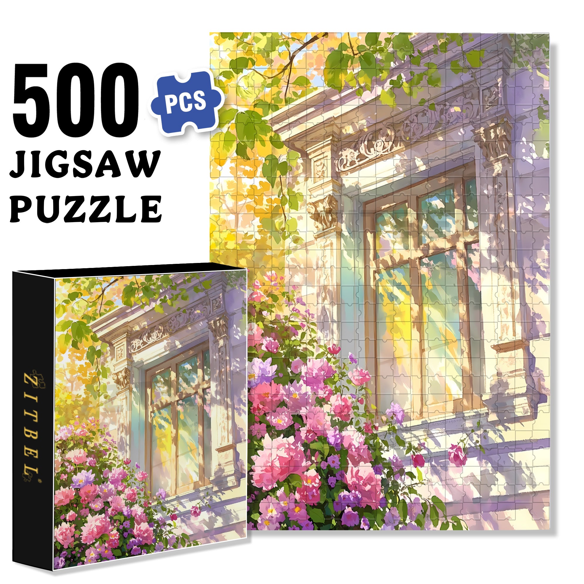Warm Sunshine 500pcs/1000pcs Jigsaw Puzzle, Scratch-Resistant, Interactive Family Game & Brain-Boosting DIY Decor, Perfect for Halloween, Christmas & New Year Gifts, Family Puzzle Game