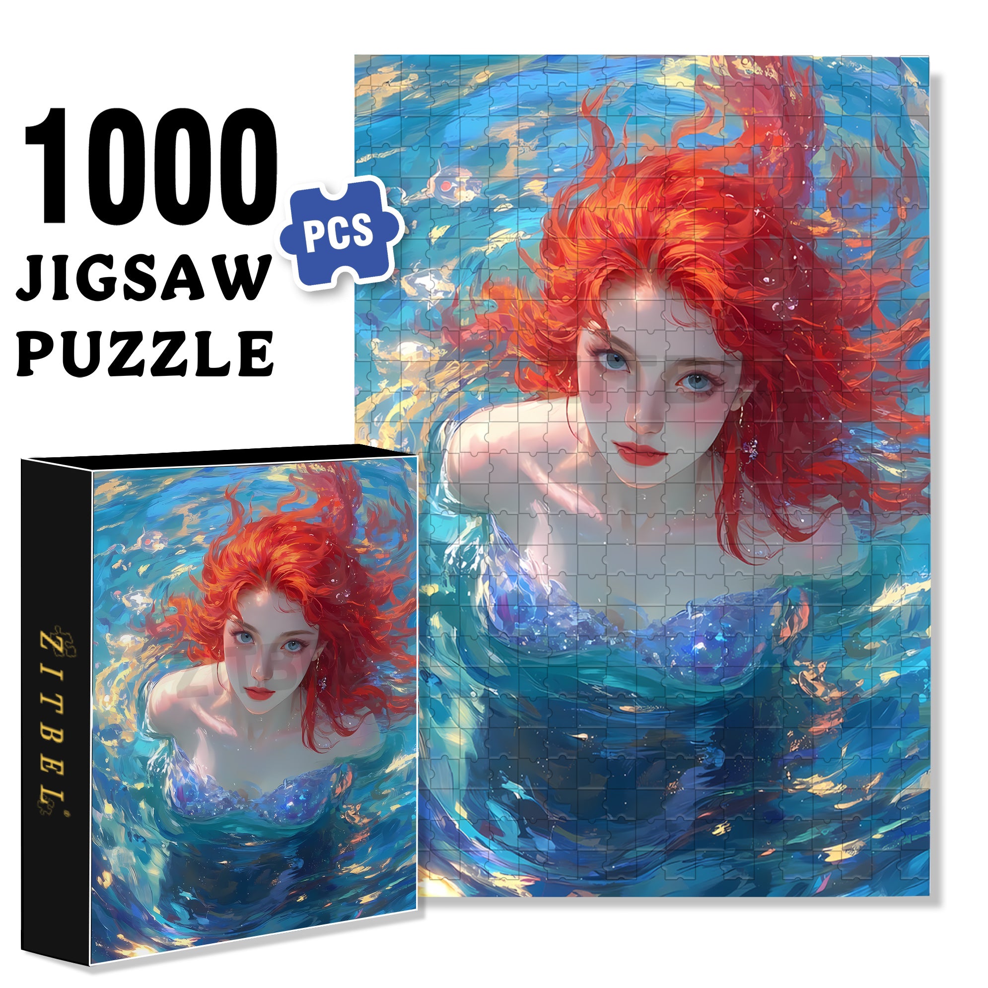 Water Beauty 500pcs/1000pcs Jigsaw Puzzle, Scratch-Resistant, Interactive Family Game & Brain-Boosting DIY Decor, Perfect for Halloween, Christmas & New Year Gifts, Family Puzzle Game