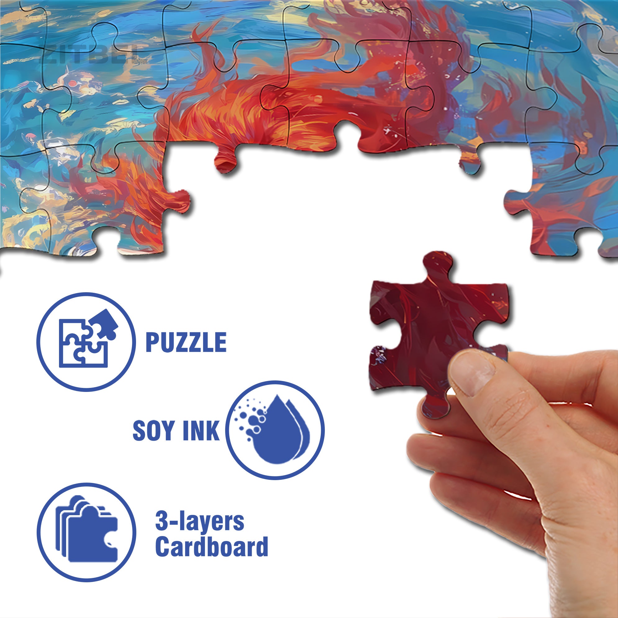 Water Beauty 500pcs/1000pcs Jigsaw Puzzle, Scratch-Resistant, Interactive Family Game & Brain-Boosting DIY Decor, Perfect for Halloween, Christmas & New Year Gifts, Family Puzzle Game