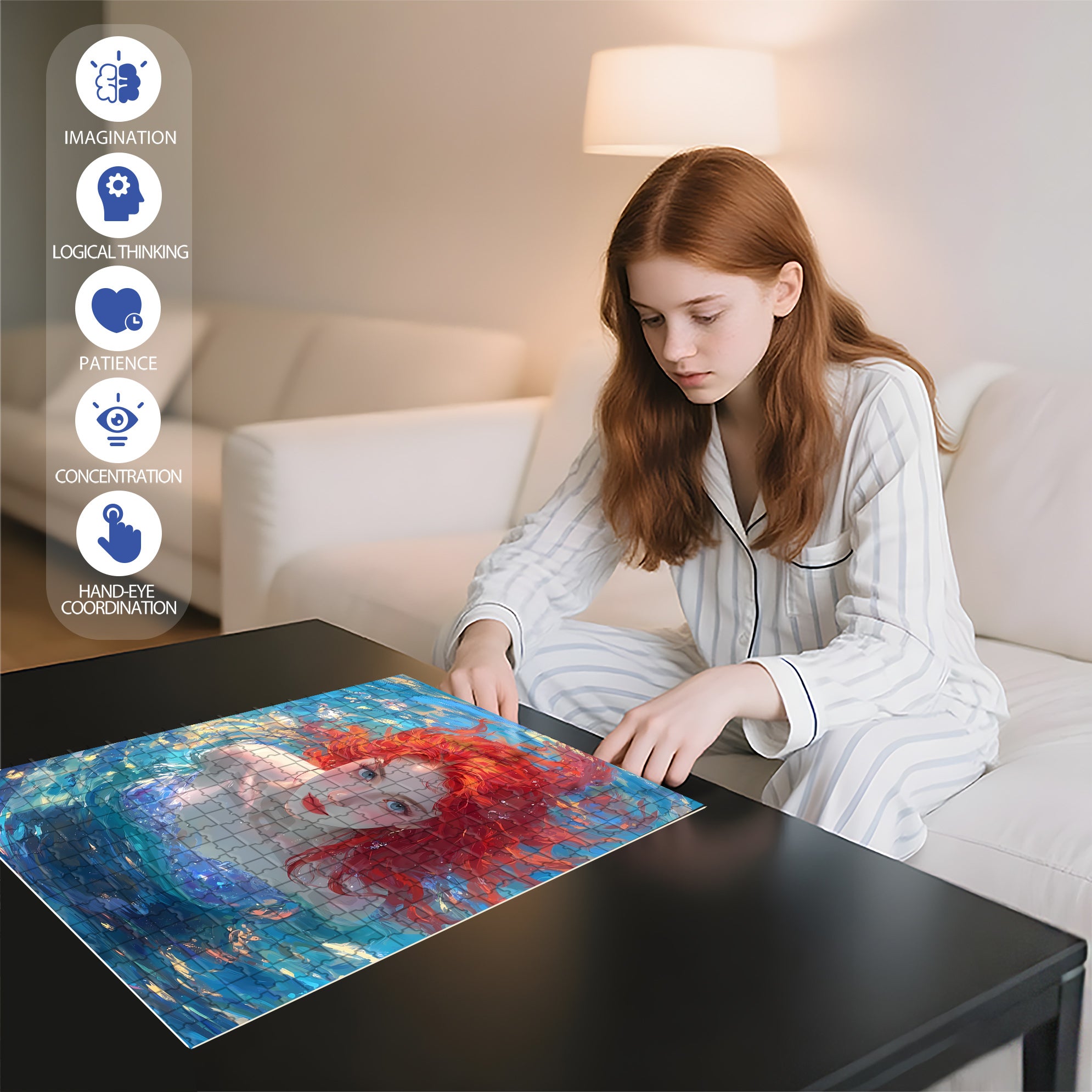 Water Beauty 500pcs/1000pcs Jigsaw Puzzle, Scratch-Resistant, Interactive Family Game & Brain-Boosting DIY Decor, Perfect for Halloween, Christmas & New Year Gifts, Family Puzzle Game