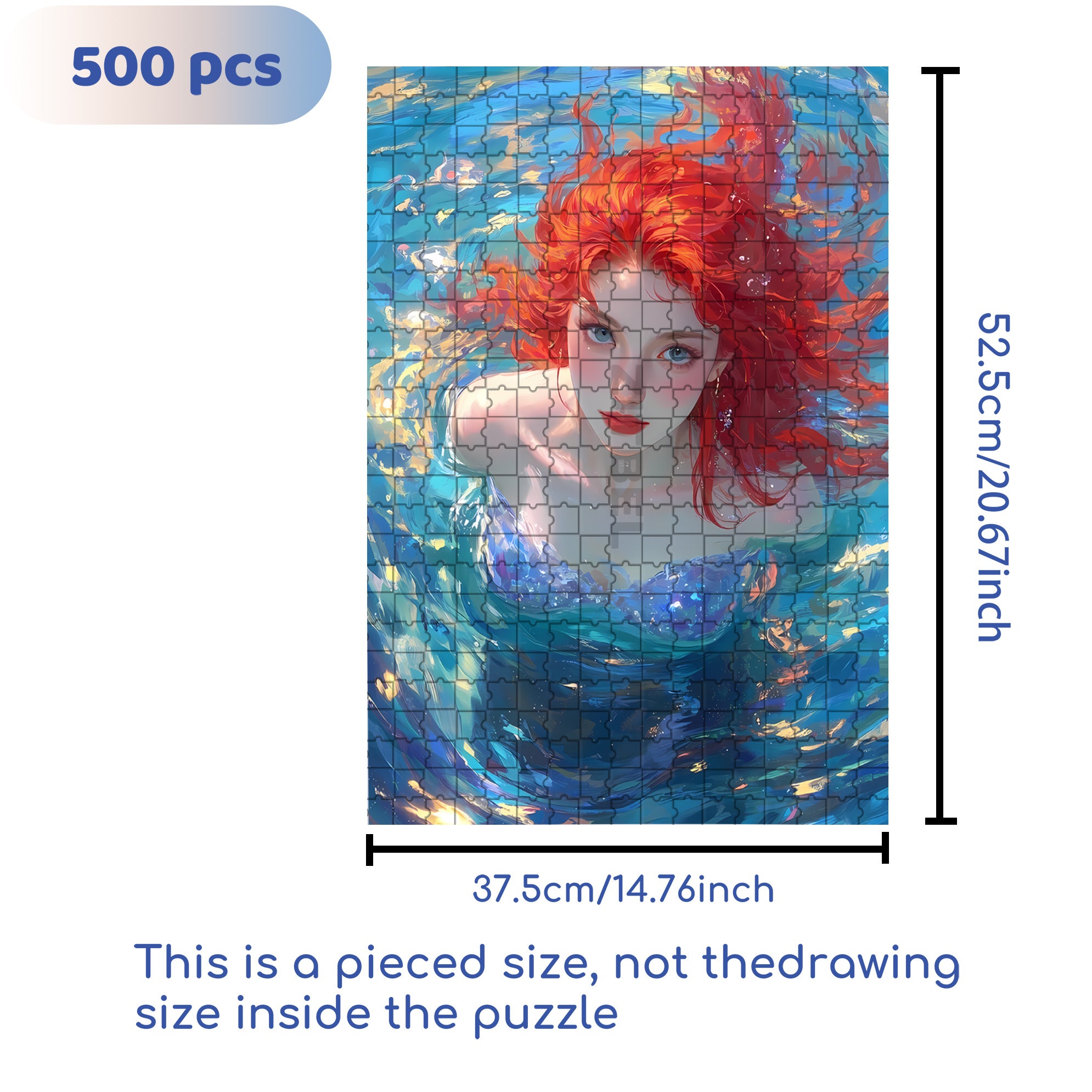 Water Beauty 500pcs/1000pcs Jigsaw Puzzle, Scratch-Resistant, Interactive Family Game & Brain-Boosting DIY Decor, Perfect for Halloween, Christmas & New Year Gifts, Family Puzzle Game