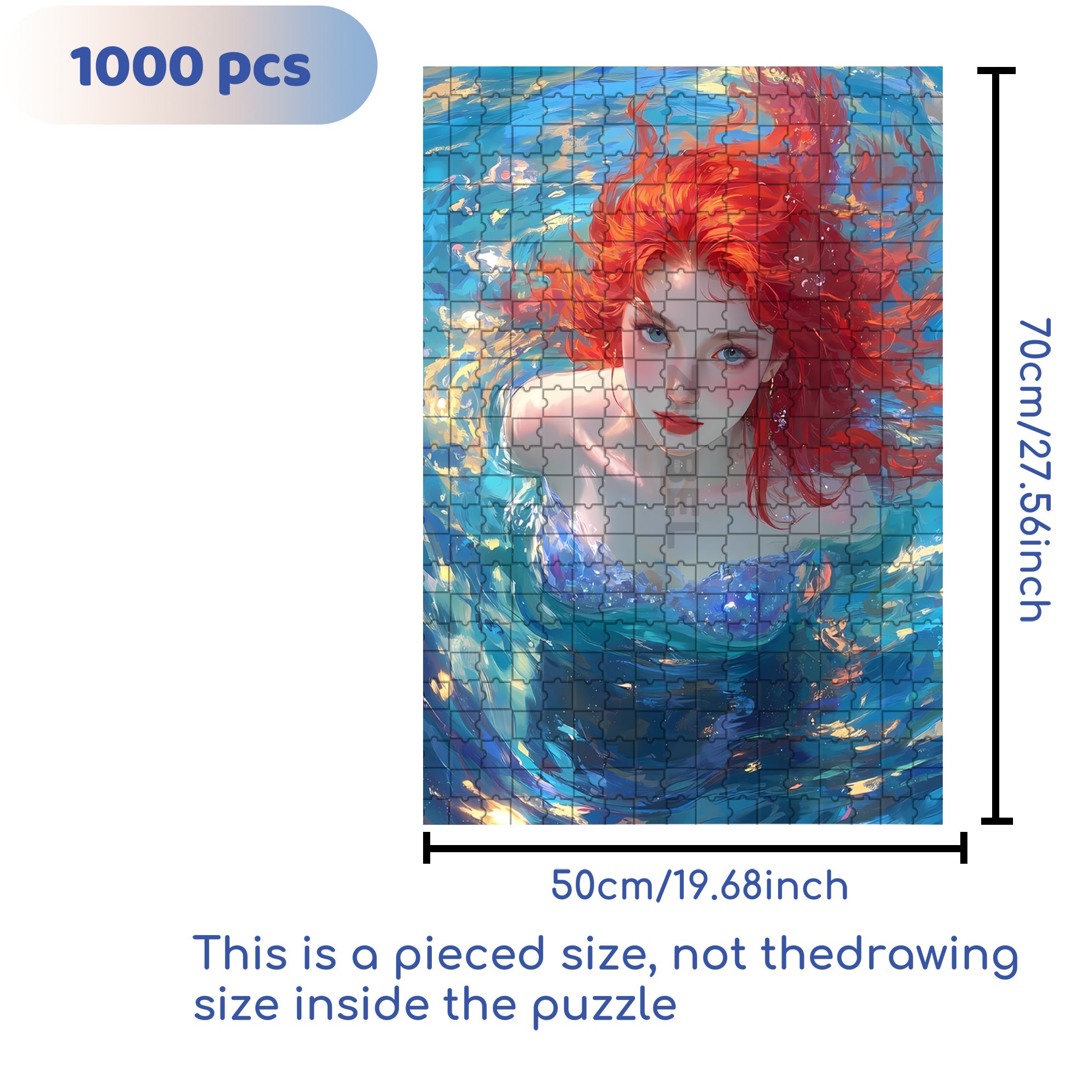 Water Beauty 500pcs/1000pcs Jigsaw Puzzle, Scratch-Resistant, Interactive Family Game & Brain-Boosting DIY Decor, Perfect for Halloween, Christmas & New Year Gifts, Family Puzzle Game