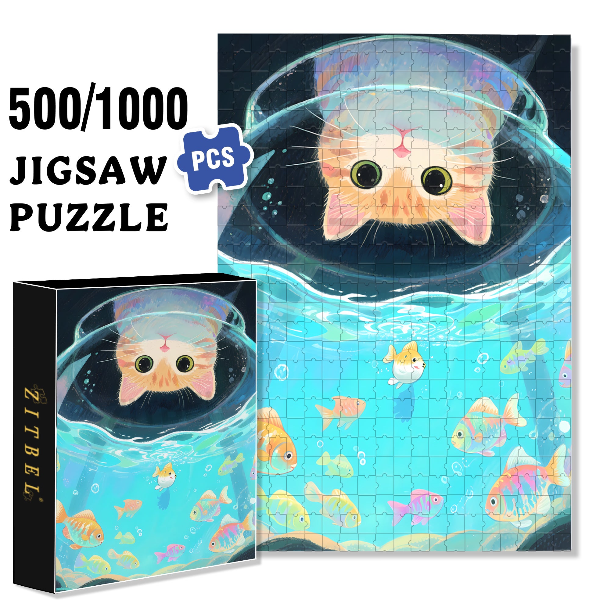 What Are You Thinking About 500pcs/1000pcs Jigsaw Puzzle, Scratch-Resistant, Interactive Family Game & Brain-Boosting DIY Decor, Perfect for Halloween, Christmas & New Year Gifts, Family Puzzle Game