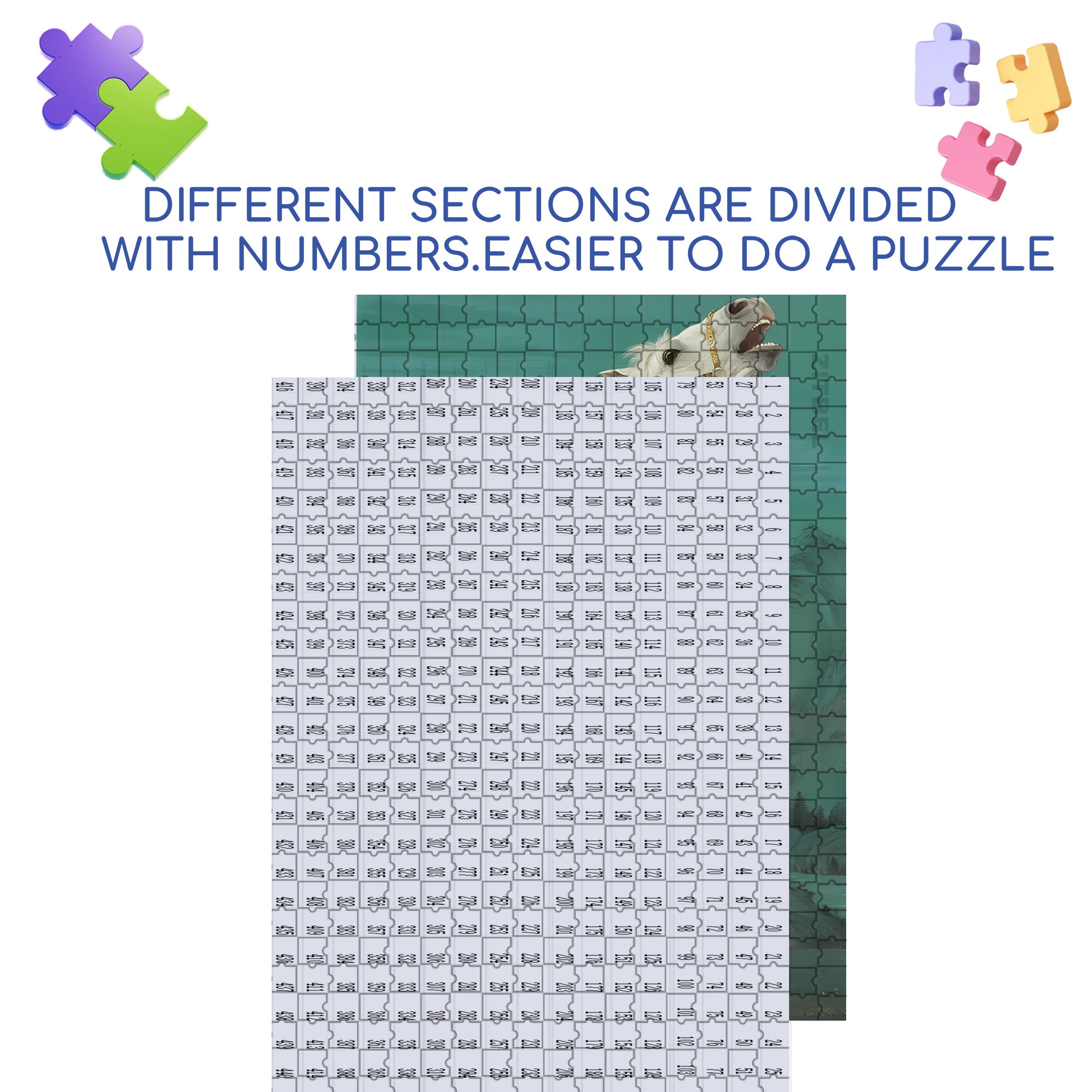 White Horse 500pcs/1000pcs Jigsaw Puzzle, Scratch-Resistant, Interactive Family Game & Brain-Boosting DIY Decor, Perfect for Halloween, Christmas & New Year Gifts, Family Puzzle Game
