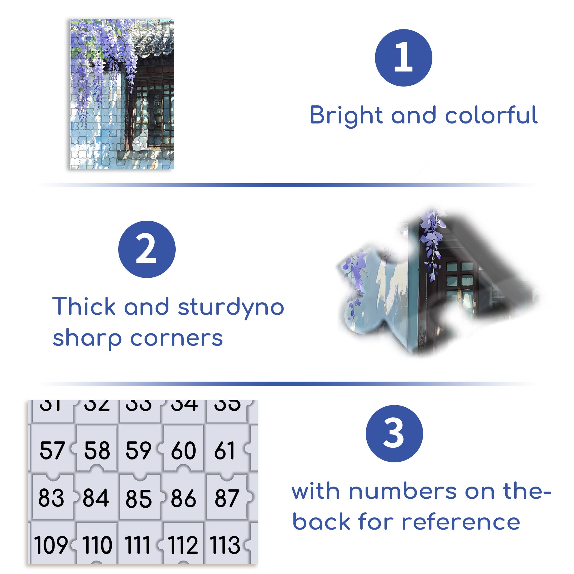 Wisteria 500pcs/1000pcs Jigsaw Puzzle, Scratch-Resistant, Interactive Family Game & Brain-Boosting DIY Decor, Perfect for Halloween, Christmas & New Year Gifts, Family Puzzle Game