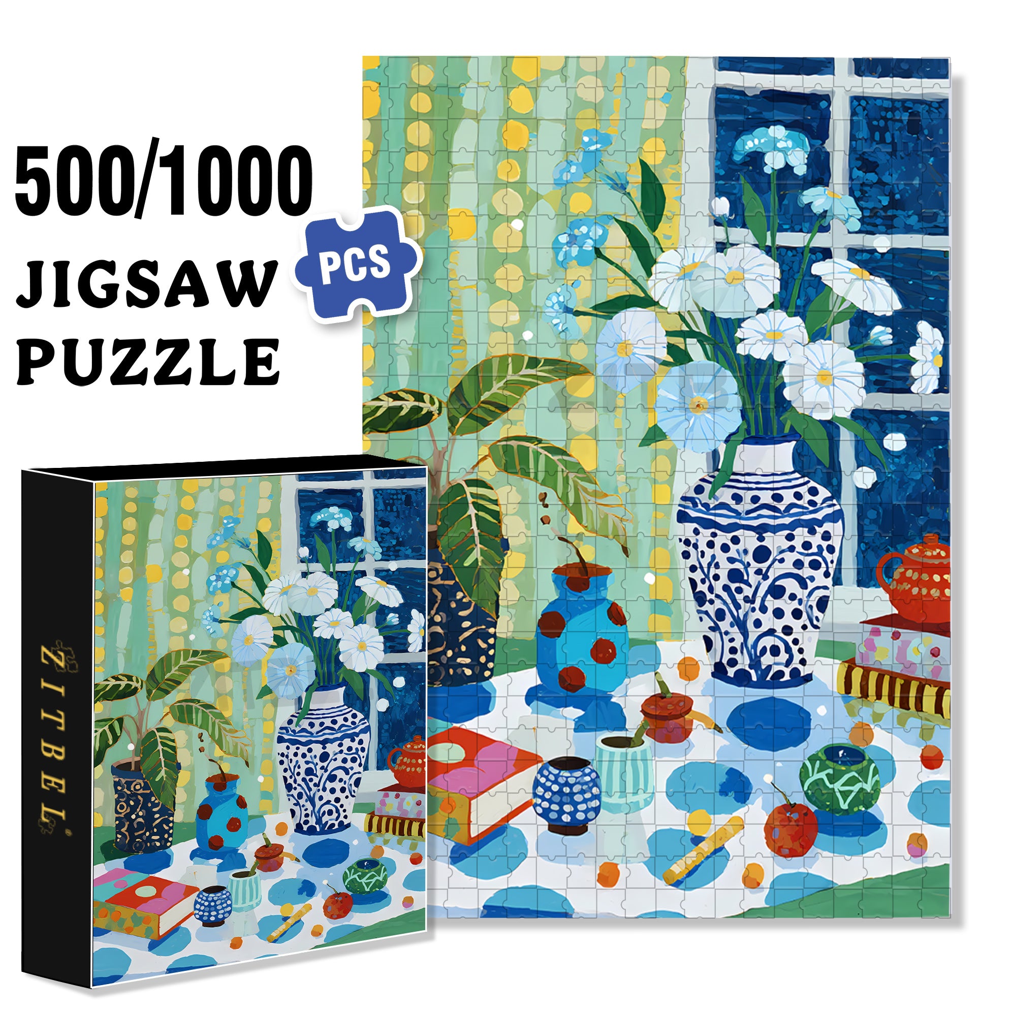 A Corner Of The House 500pcs/1000pcs Jigsaw Puzzle, Scratch-Resistant, Interactive Family Game & Brain-Boosting DIY Decor, Perfect for Halloween, Christmas & New Year Gifts, Family Puzzle Game
