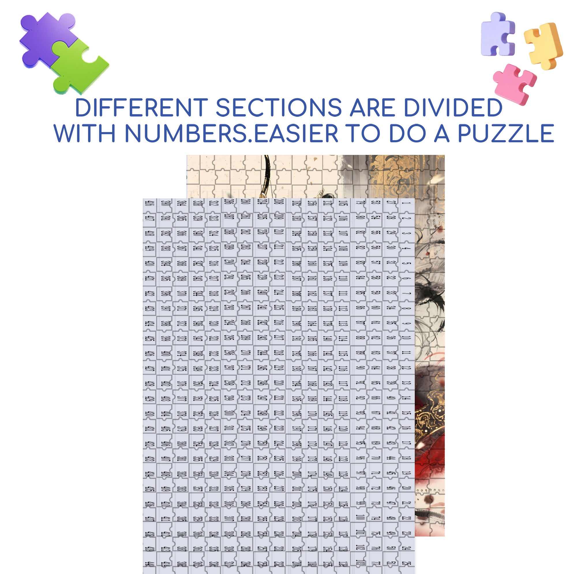 Bow Drawing 500pcs/1000pcs Jigsaw Puzzle, Scratch-Resistant, Interactive Family Game & Brain-Boosting DIY Decor, Perfect for Halloween, Christmas & New Year Gifts, Family Puzzle Game