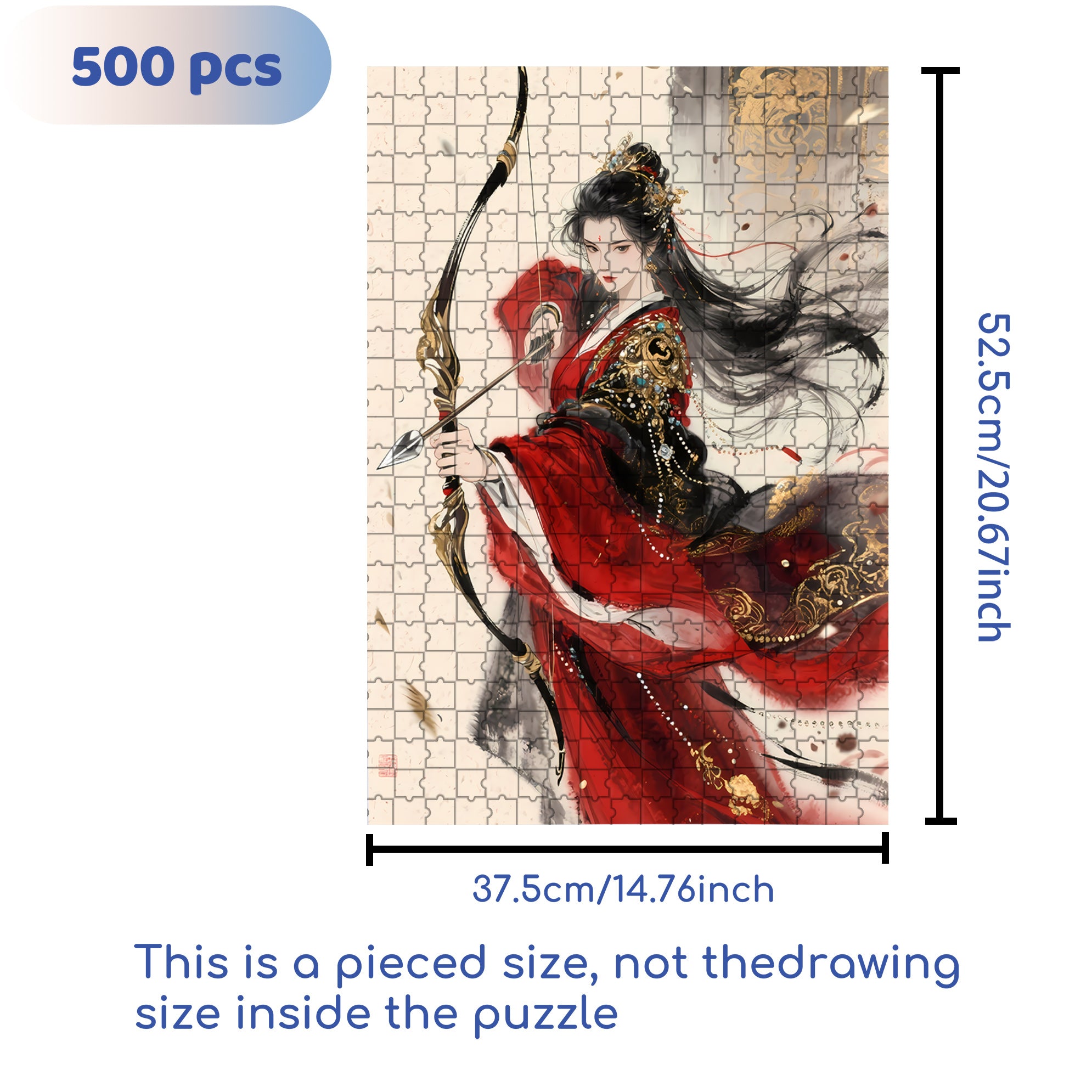 Bow Drawing 500pcs/1000pcs Jigsaw Puzzle, Scratch-Resistant, Interactive Family Game & Brain-Boosting DIY Decor, Perfect for Halloween, Christmas & New Year Gifts, Family Puzzle Game