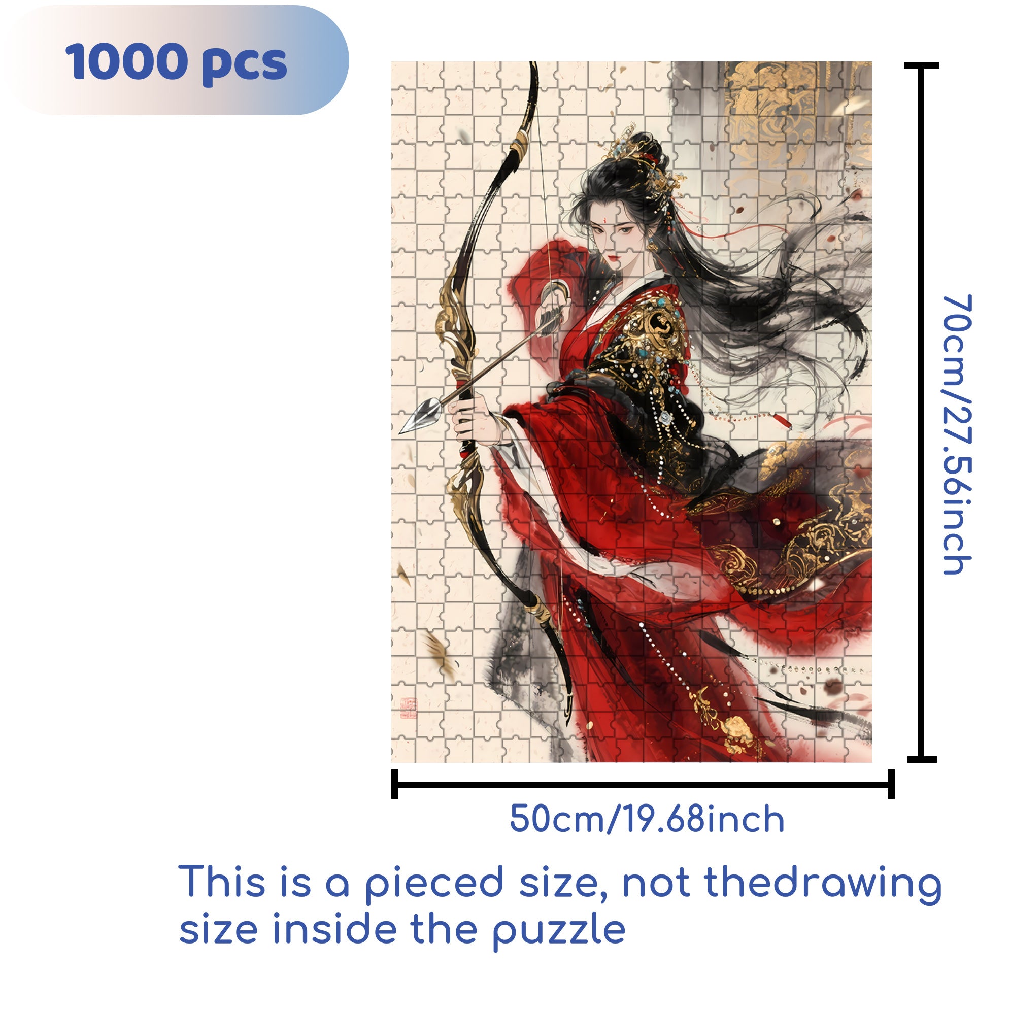 Bow Drawing 500pcs/1000pcs Jigsaw Puzzle, Scratch-Resistant, Interactive Family Game & Brain-Boosting DIY Decor, Perfect for Halloween, Christmas & New Year Gifts, Family Puzzle Game