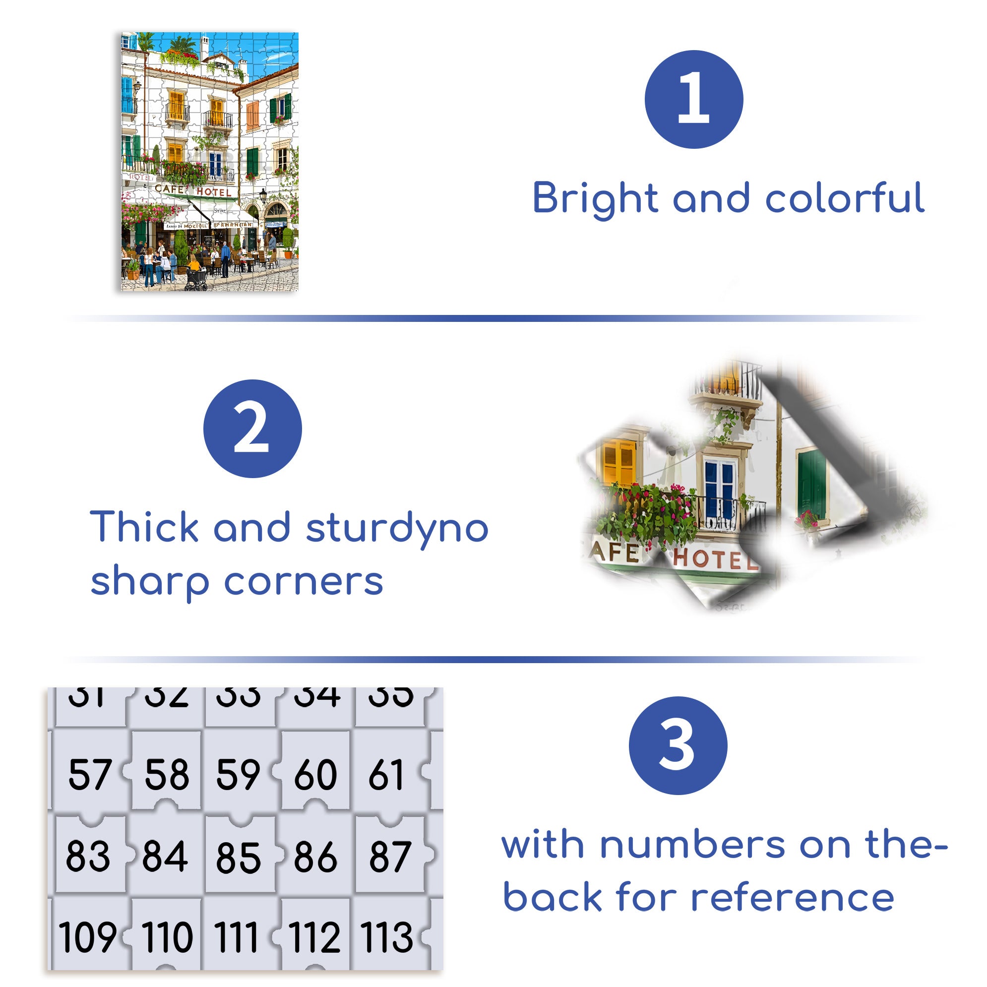 Cafe Hotel 500pcs/1000pcs Jigsaw Puzzle, Scratch-Resistant, Interactive Family Game & Brain-Boosting DIY Decor, Perfect for Halloween, Christmas & New Year Gifts, Family Puzzle Game