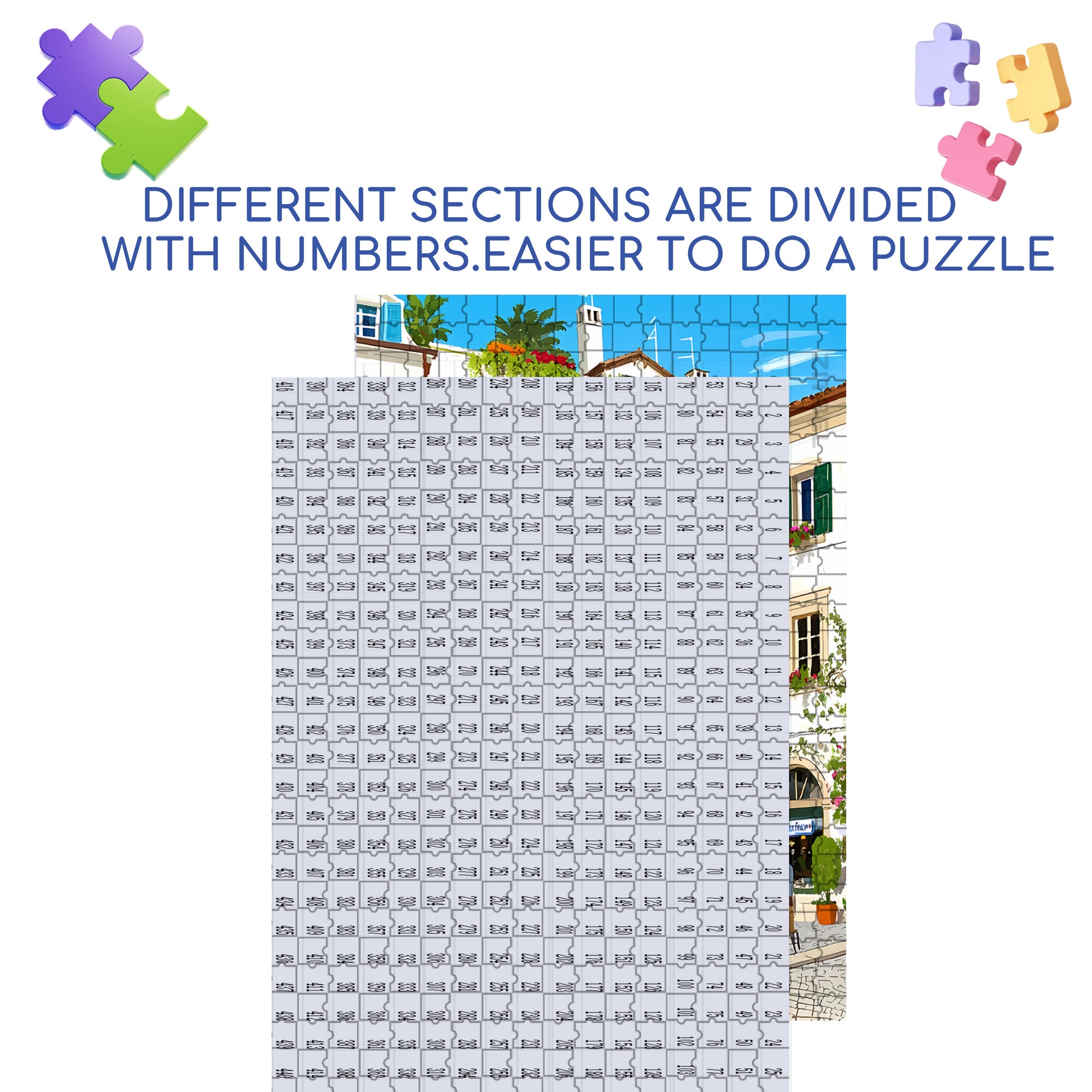Cafe Hotel 500pcs/1000pcs Jigsaw Puzzle, Scratch-Resistant, Interactive Family Game & Brain-Boosting DIY Decor, Perfect for Halloween, Christmas & New Year Gifts, Family Puzzle Game