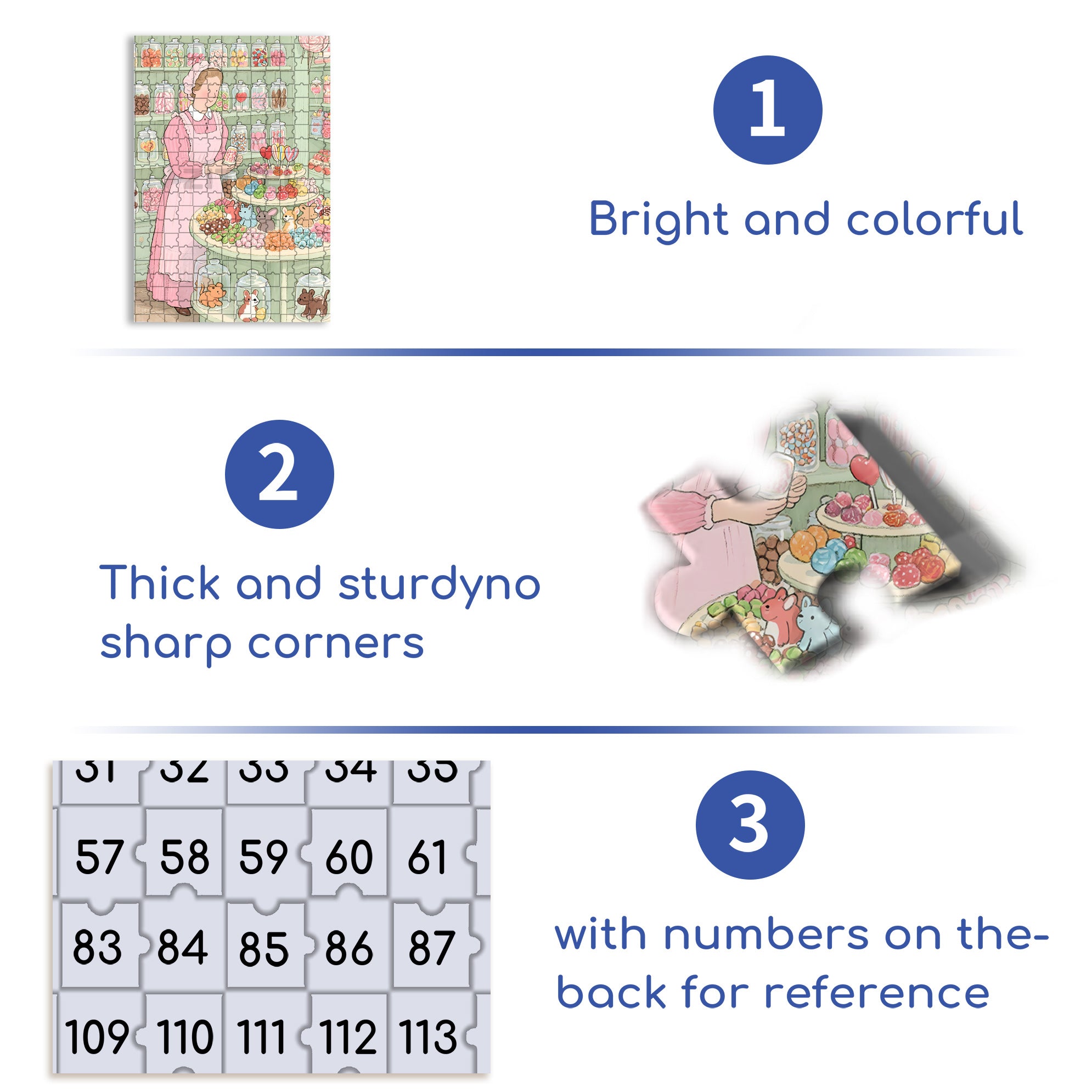 Candy World 500pcs/1000pcs Jigsaw Puzzle, Scratch-Resistant, Interactive Family Game & Brain-Boosting DIY Decor, Perfect for Halloween, Christmas & New Year Gifts, Family Puzzle Game