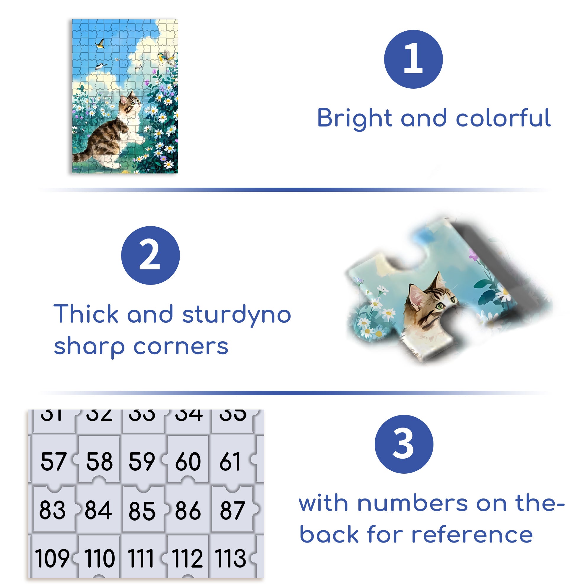 Cat Catching Butterflies 500pcs/1000pcs Jigsaw Puzzle, Scratch-Resistant, Interactive Family Game & Brain-Boosting DIY Decor, Perfect for Halloween, Christmas & New Year Gifts, Family Puzzle Game