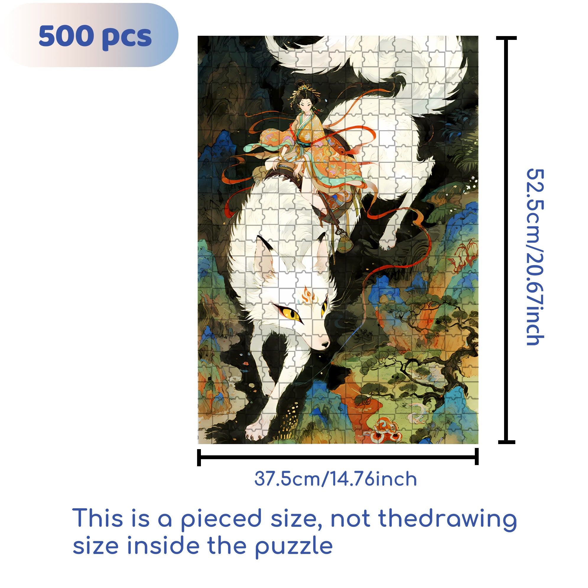 Chinese Mythology 500pcs/1000pcs Jigsaw Puzzle, Scratch-Resistant, Interactive Family Game & Brain-Boosting DIY Decor, Perfect for Halloween, Christmas & New Year Gifts, Family Puzzle Game