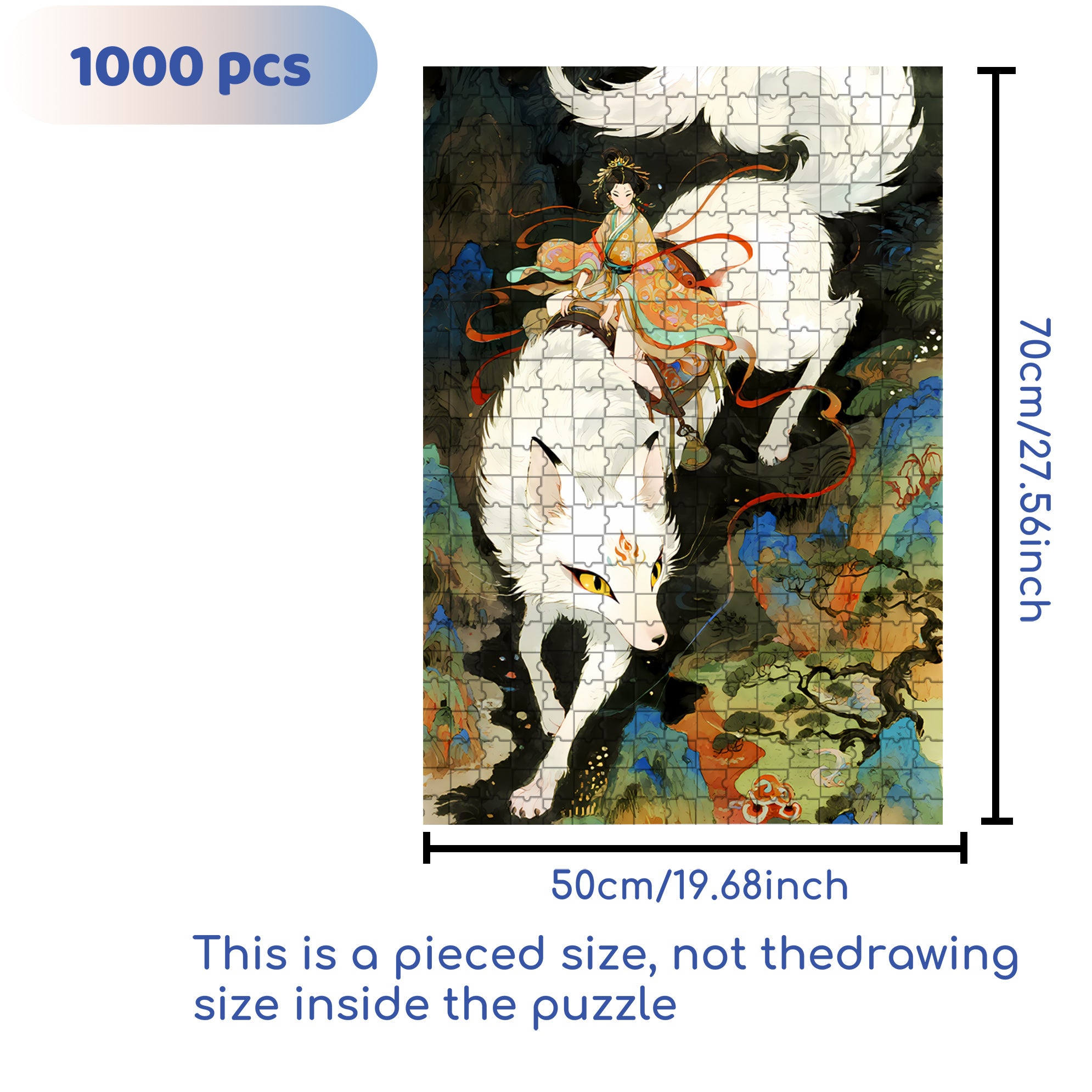 Chinese Mythology 500pcs/1000pcs Jigsaw Puzzle, Scratch-Resistant, Interactive Family Game & Brain-Boosting DIY Decor, Perfect for Halloween, Christmas & New Year Gifts, Family Puzzle Game