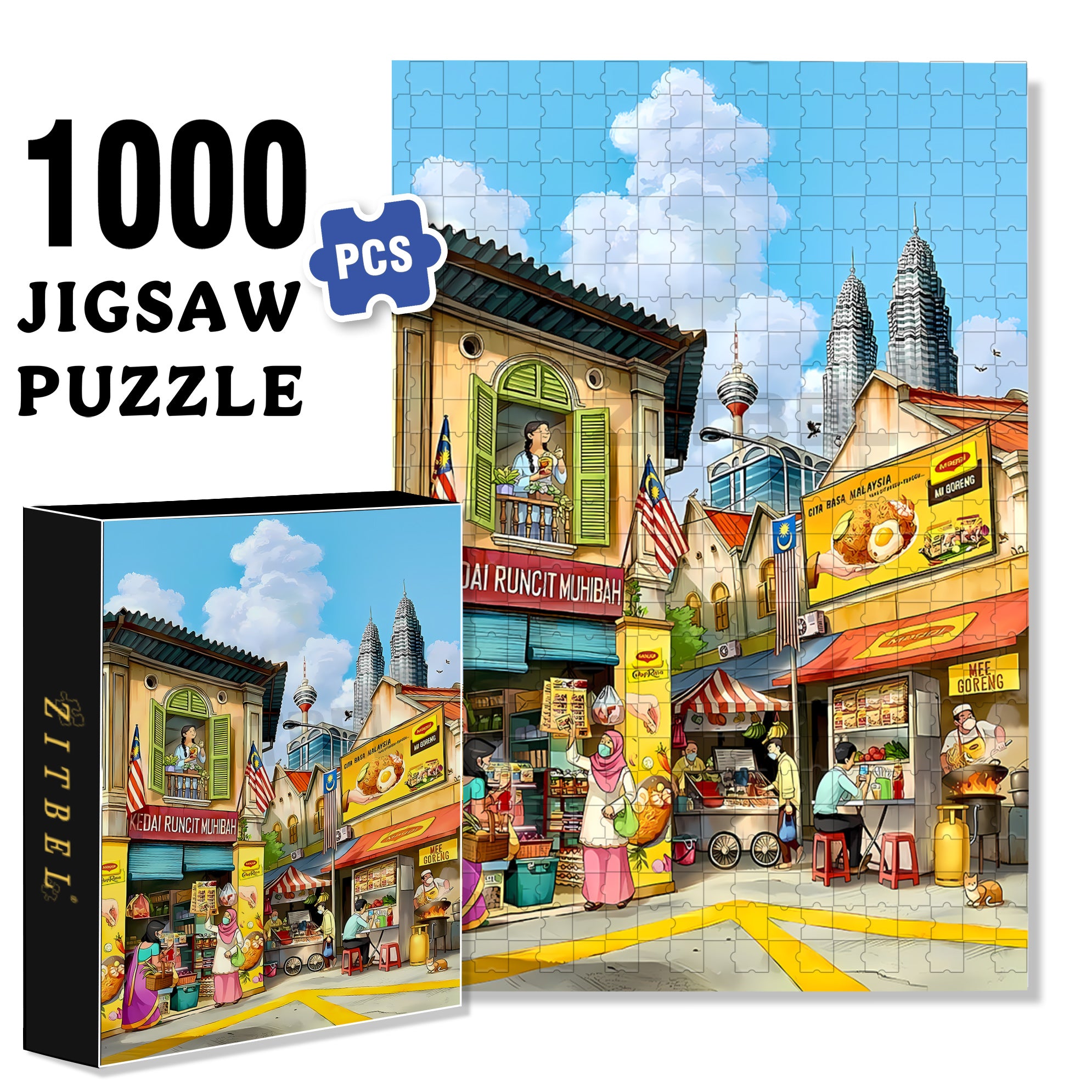 Come And Have A Look 500pcs/1000pcs Jigsaw Puzzle, Scratch-Resistant, Interactive Family Game & Brain-Boosting DIY Decor, Perfect for Halloween, Christmas & New Year Gifts, Family Puzzle Game