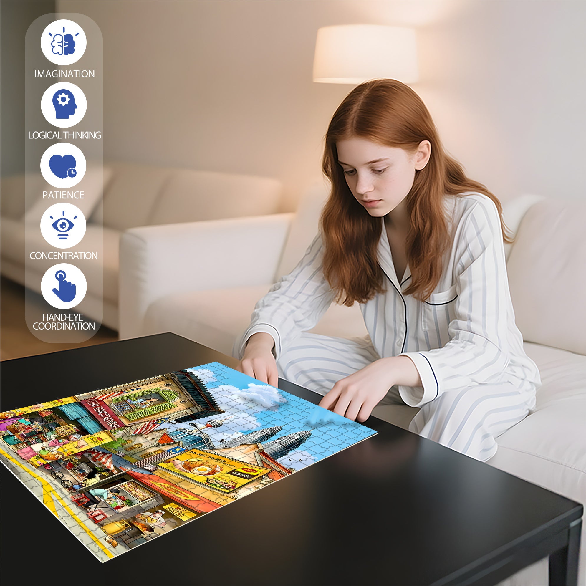 Come And Have A Look 500pcs/1000pcs Jigsaw Puzzle, Scratch-Resistant, Interactive Family Game & Brain-Boosting DIY Decor, Perfect for Halloween, Christmas & New Year Gifts, Family Puzzle Game