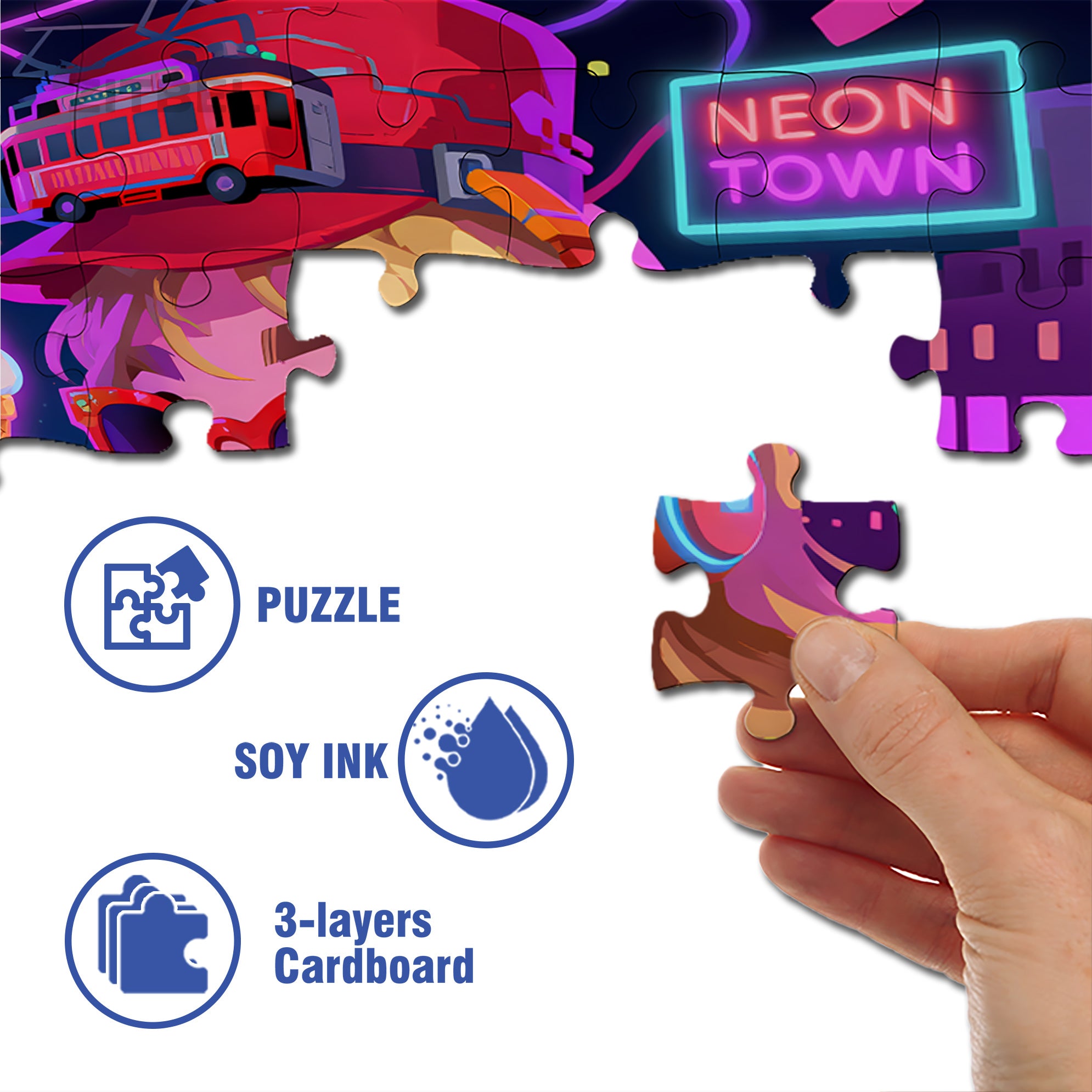 Cyberpunk 500pcs/1000pcs Jigsaw Puzzle, Scratch-Resistant, Interactive Family Game & Brain-Boosting DIY Decor, Perfect for Halloween, Christmas & New Year Gifts, Family Puzzle Game
