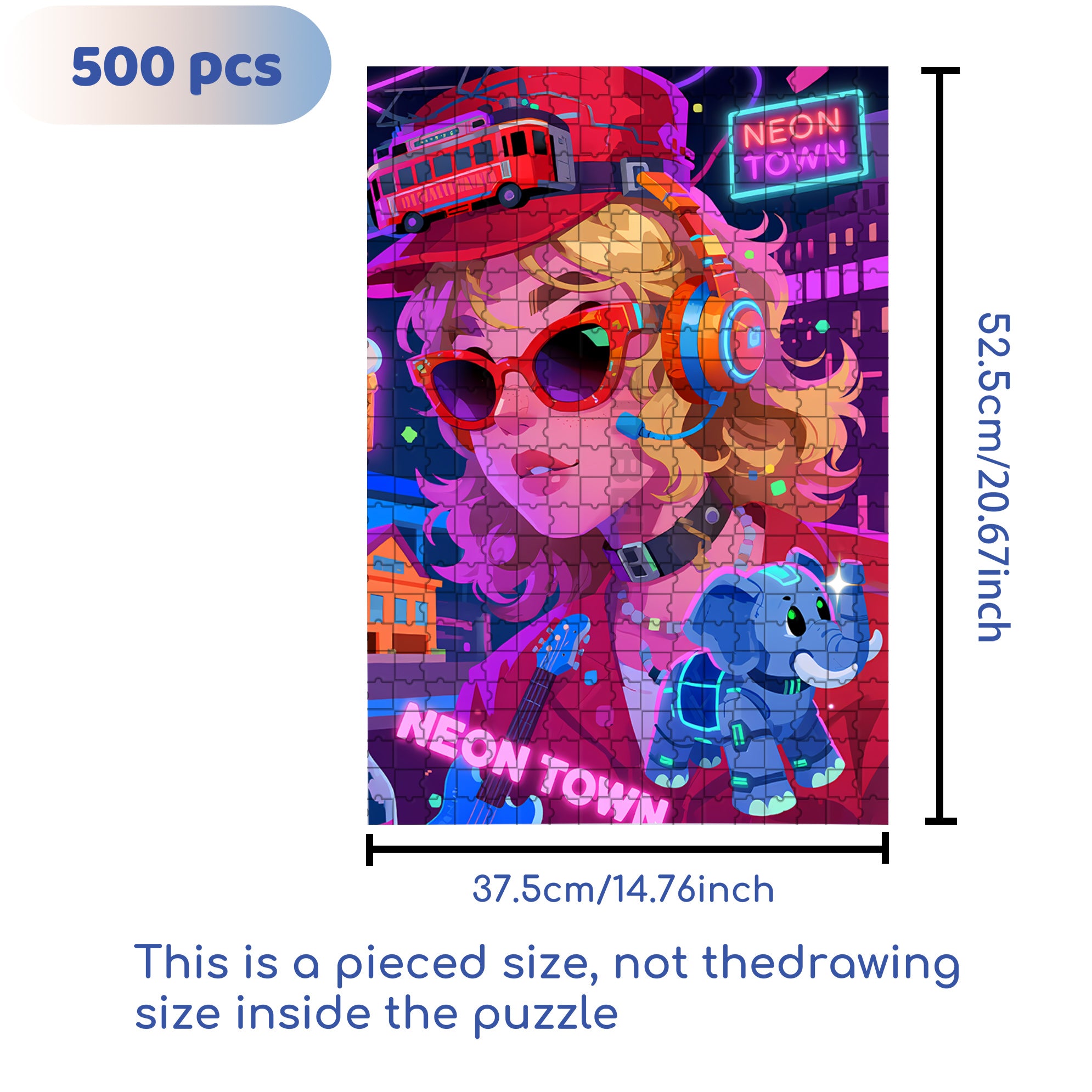 Cyberpunk 500pcs/1000pcs Jigsaw Puzzle, Scratch-Resistant, Interactive Family Game & Brain-Boosting DIY Decor, Perfect for Halloween, Christmas & New Year Gifts, Family Puzzle Game