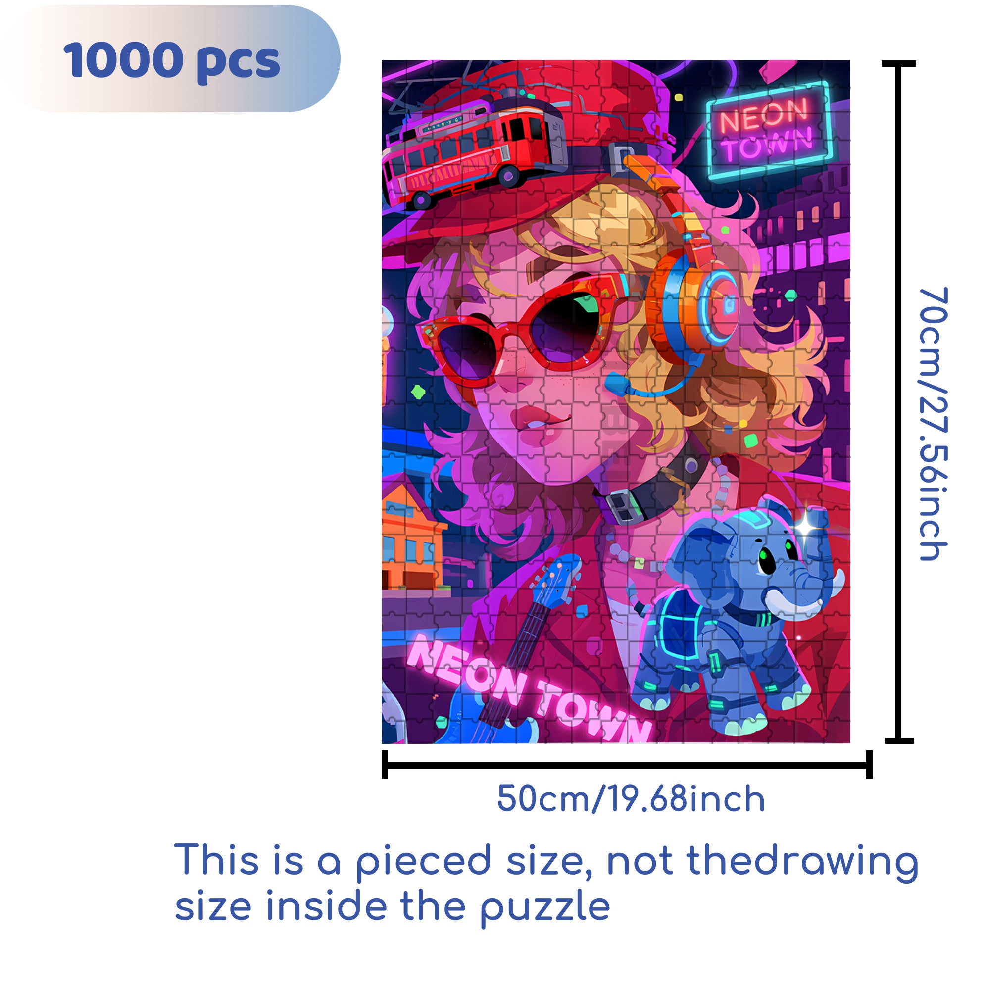 Cyberpunk 500pcs/1000pcs Jigsaw Puzzle, Scratch-Resistant, Interactive Family Game & Brain-Boosting DIY Decor, Perfect for Halloween, Christmas & New Year Gifts, Family Puzzle Game
