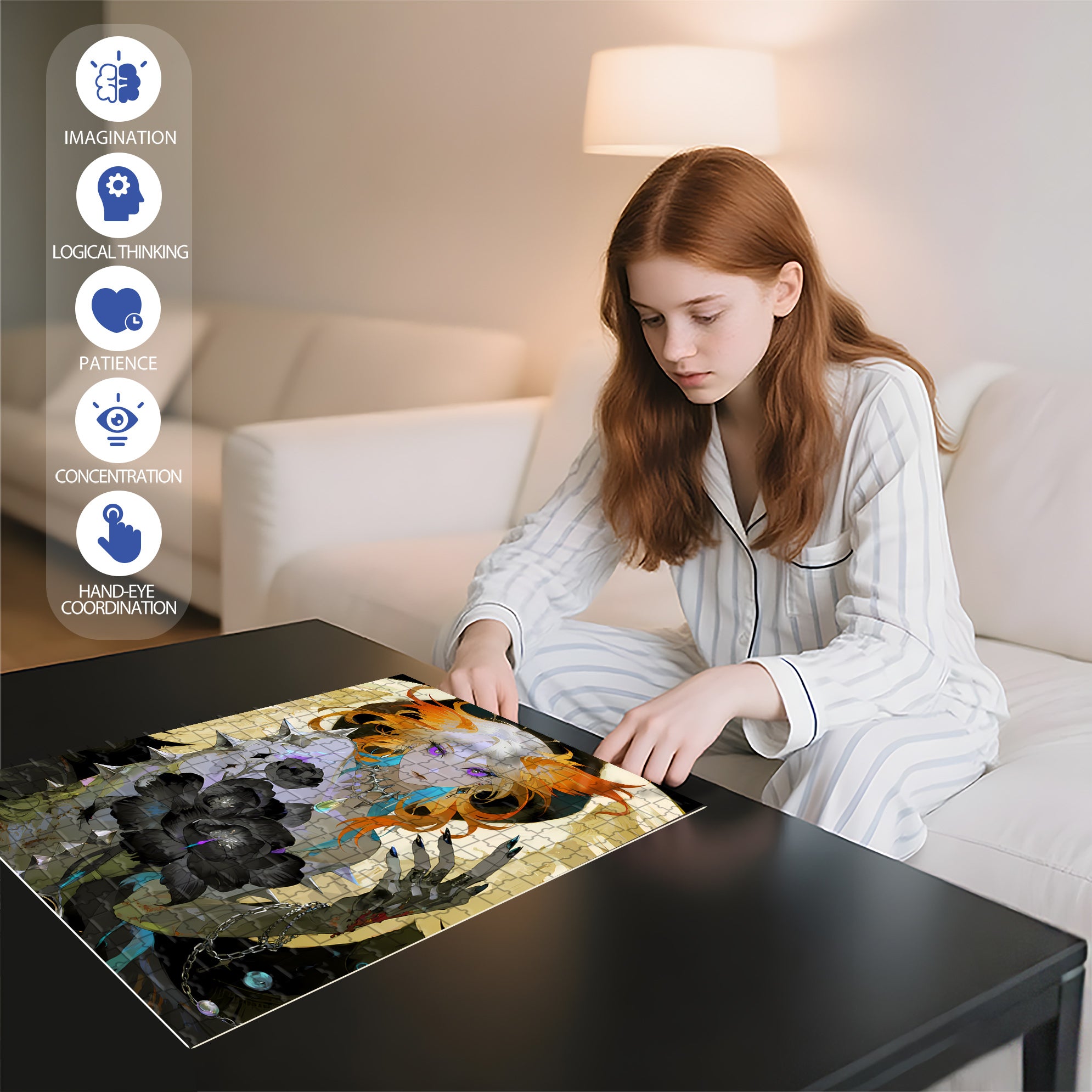 Dark Queen 500pcs/1000pcs Jigsaw Puzzle, Scratch-Resistant, Interactive Family Game & Brain-Boosting DIY Decor, Perfect for Halloween, Christmas & New Year Gifts, Family Puzzle Game