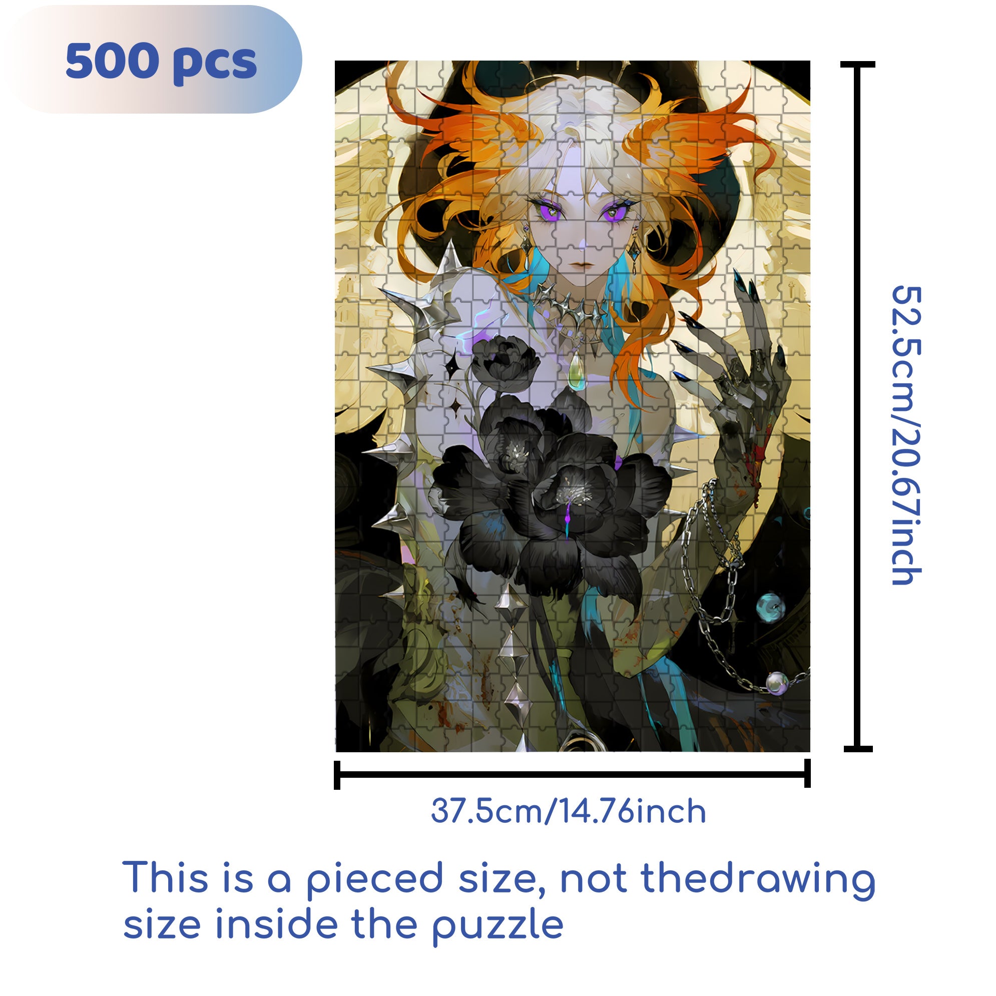 Dark Queen 500pcs/1000pcs Jigsaw Puzzle, Scratch-Resistant, Interactive Family Game & Brain-Boosting DIY Decor, Perfect for Halloween, Christmas & New Year Gifts, Family Puzzle Game