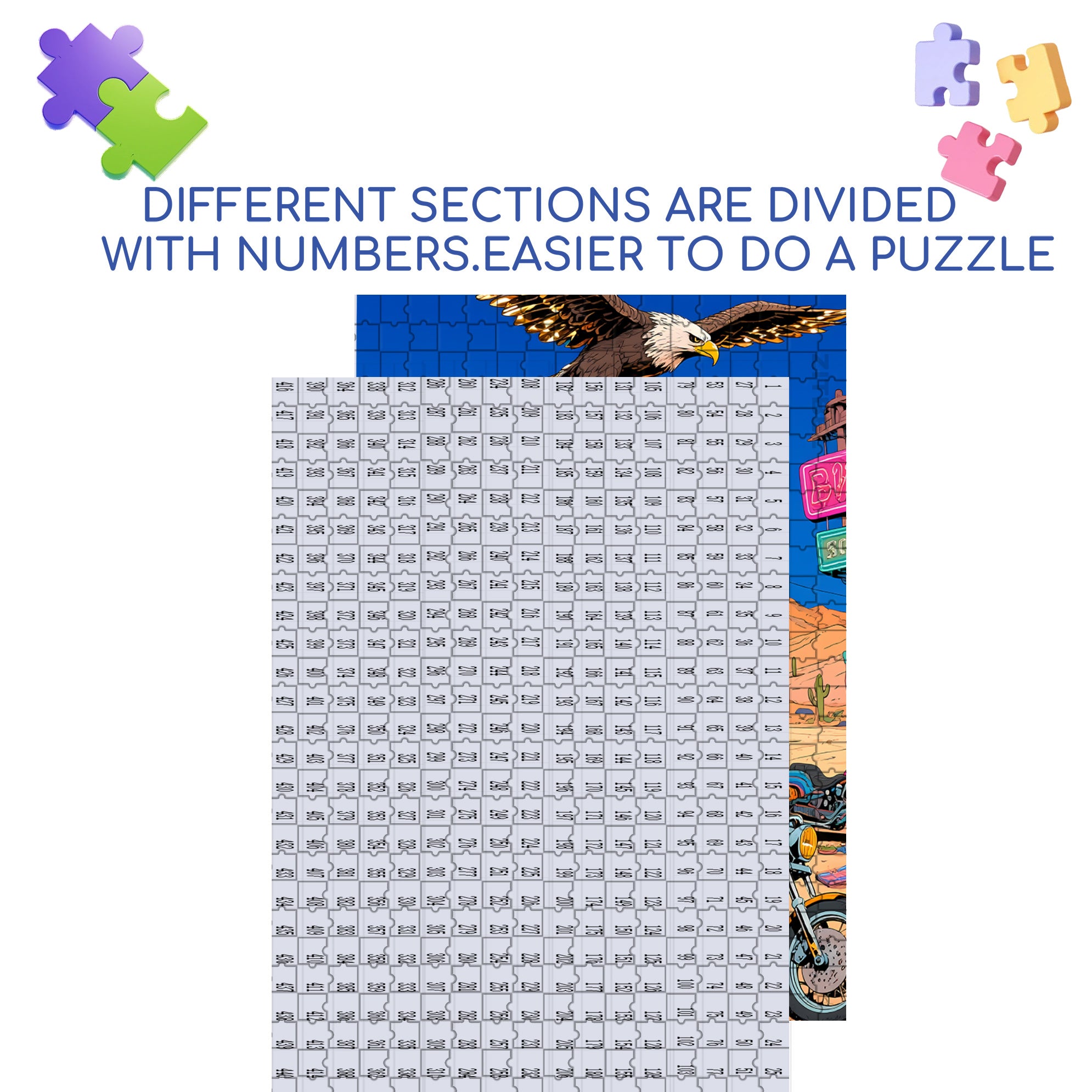 Desert Speed 500pcs/1000pcs Jigsaw Puzzle, Scratch-Resistant, Interactive Family Game & Brain-Boosting DIY Decor, Perfect for Halloween, Christmas & New Year Gifts, Family Puzzle Game