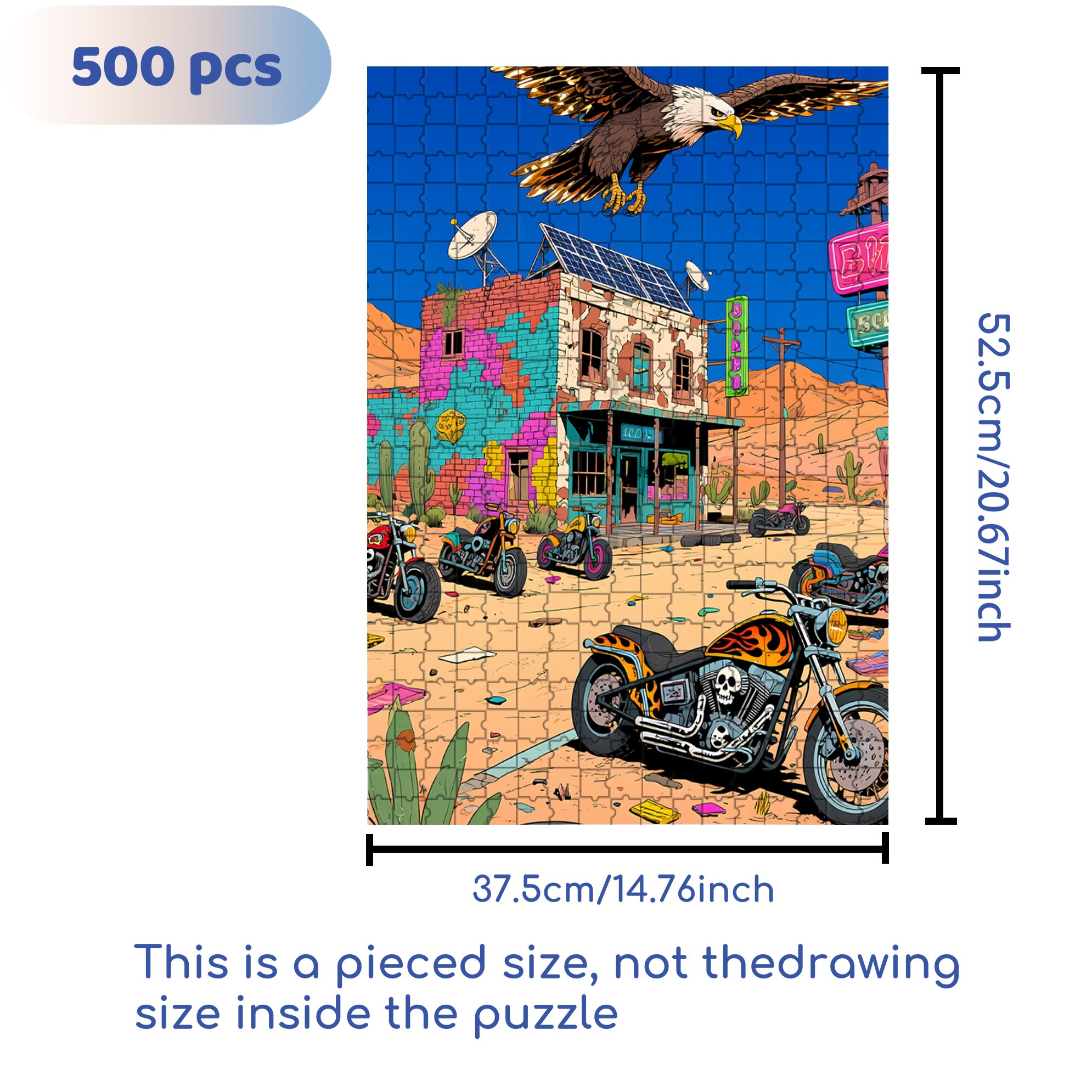 Desert Speed 500pcs/1000pcs Jigsaw Puzzle, Scratch-Resistant, Interactive Family Game & Brain-Boosting DIY Decor, Perfect for Halloween, Christmas & New Year Gifts, Family Puzzle Game
