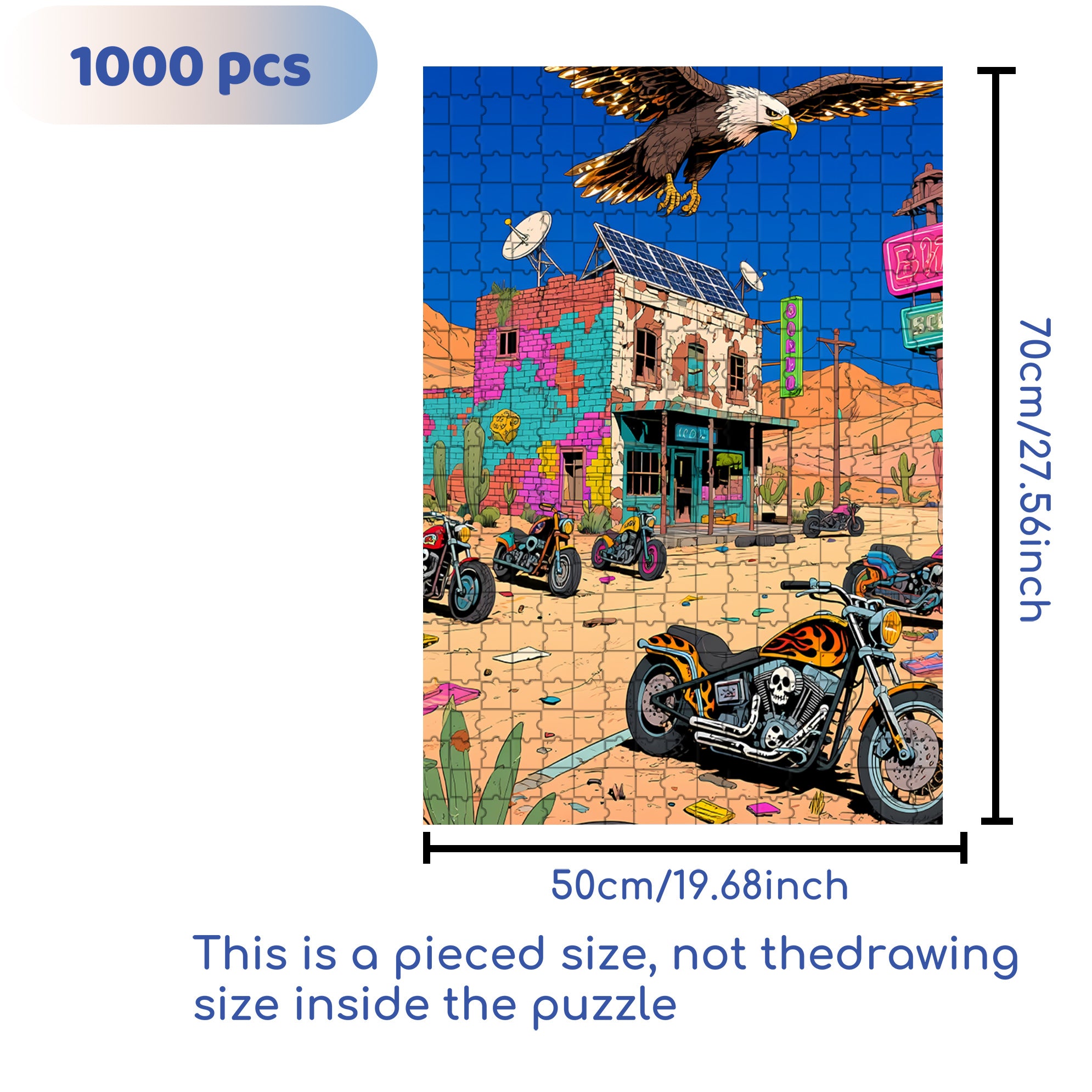 Desert Speed 500pcs/1000pcs Jigsaw Puzzle, Scratch-Resistant, Interactive Family Game & Brain-Boosting DIY Decor, Perfect for Halloween, Christmas & New Year Gifts, Family Puzzle Game