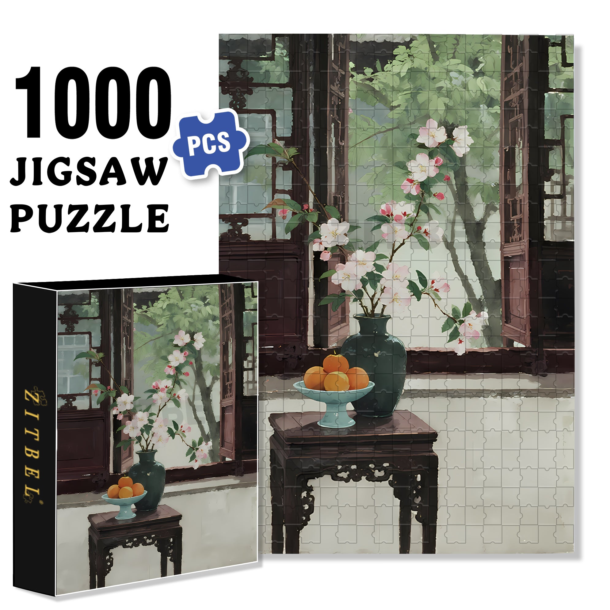 Elegant 500pcs/1000pcs Jigsaw Puzzle, Scratch-Resistant, Interactive Family Game & Brain-Boosting DIY Decor, Perfect for Halloween, Christmas & New Year Gifts, Family Puzzle Game
