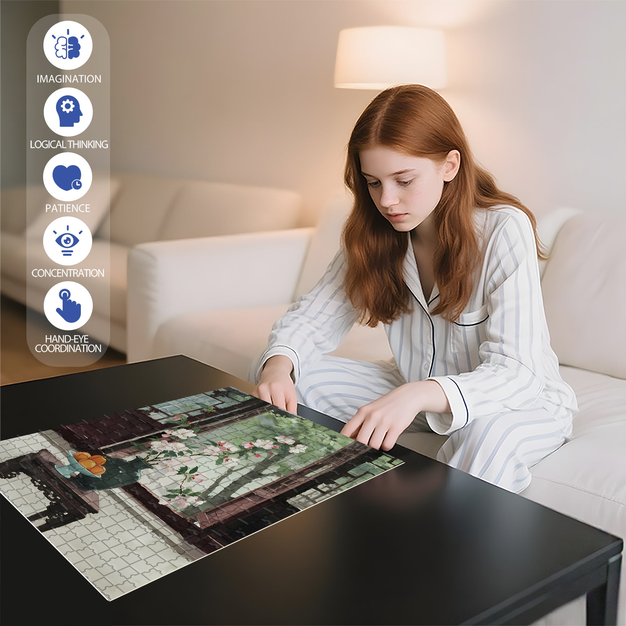 Elegant 500pcs/1000pcs Jigsaw Puzzle, Scratch-Resistant, Interactive Family Game & Brain-Boosting DIY Decor, Perfect for Halloween, Christmas & New Year Gifts, Family Puzzle Game