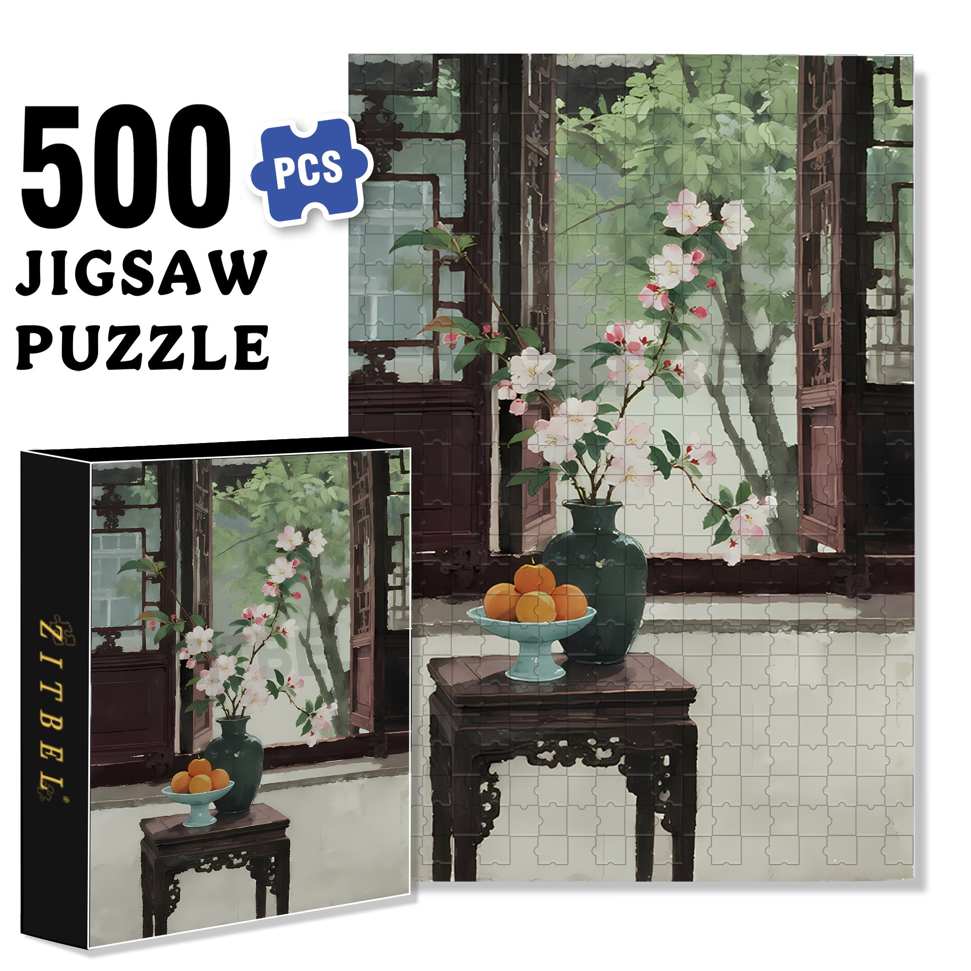 Elegant 500pcs/1000pcs Jigsaw Puzzle, Scratch-Resistant, Interactive Family Game & Brain-Boosting DIY Decor, Perfect for Halloween, Christmas & New Year Gifts, Family Puzzle Game