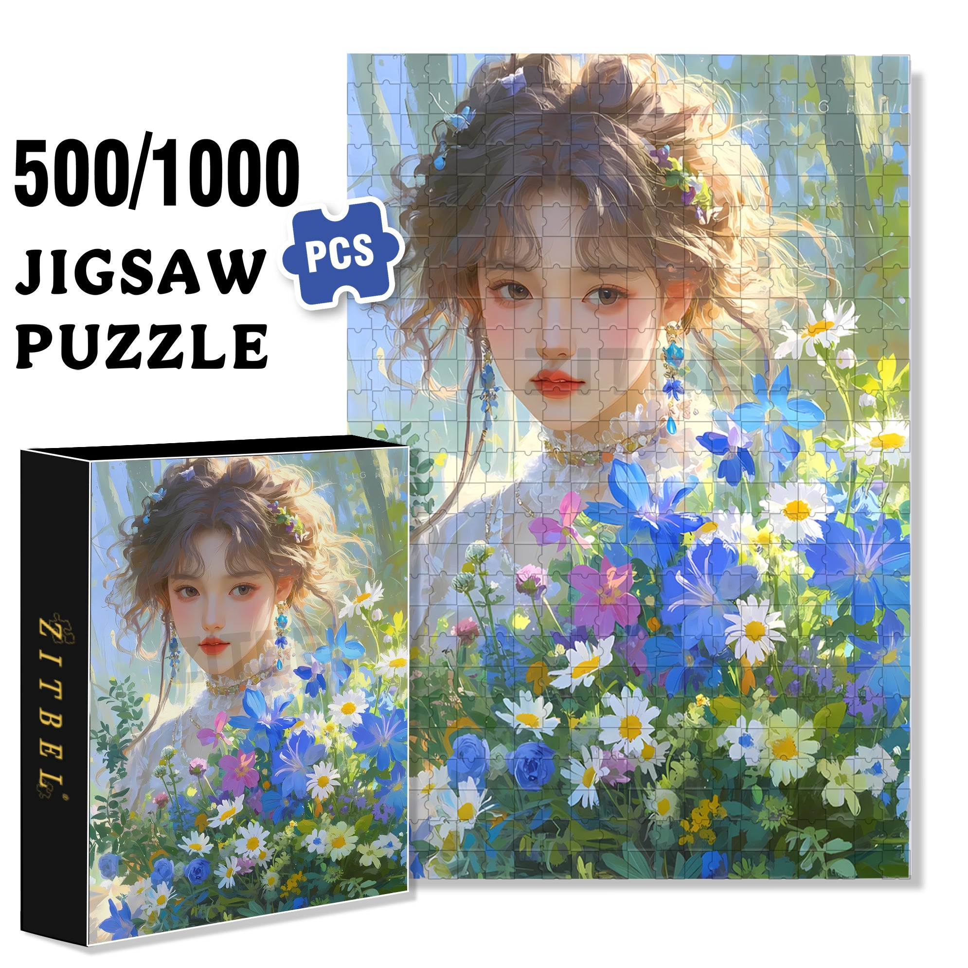 Exquisite Dress 500pcs/1000pcs Jigsaw Puzzle, Scratch-Resistant, Interactive Family Game & Brain-Boosting DIY Decor, Perfect for Halloween, Christmas & New Year Gifts, Family Puzzle Game