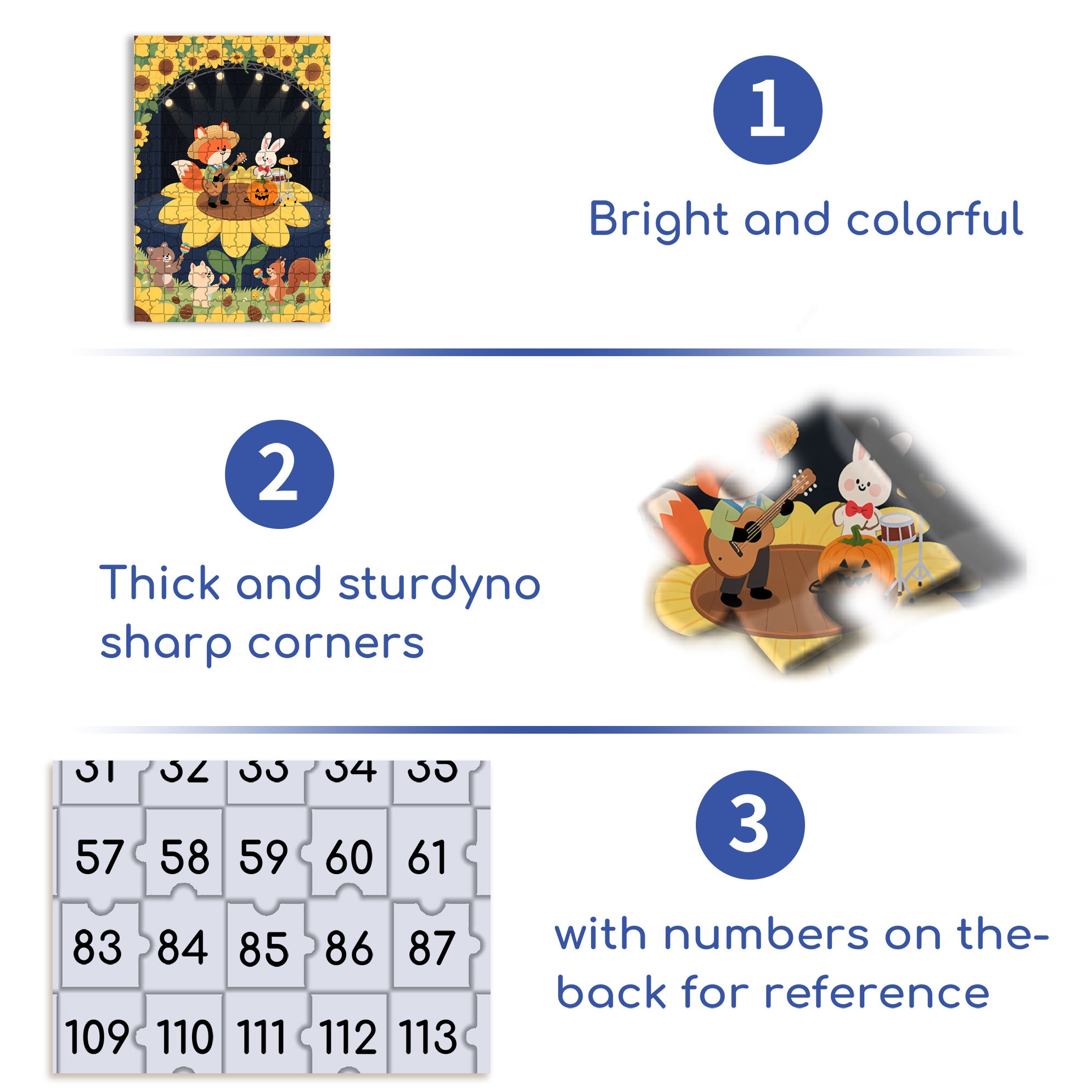 Forest Concert 500pcs/1000pcs Jigsaw Puzzle, Scratch-Resistant, Interactive Family Game & Brain-Boosting DIY Decor, Perfect for Halloween, Christmas & New Year Gifts, Family Puzzle Game