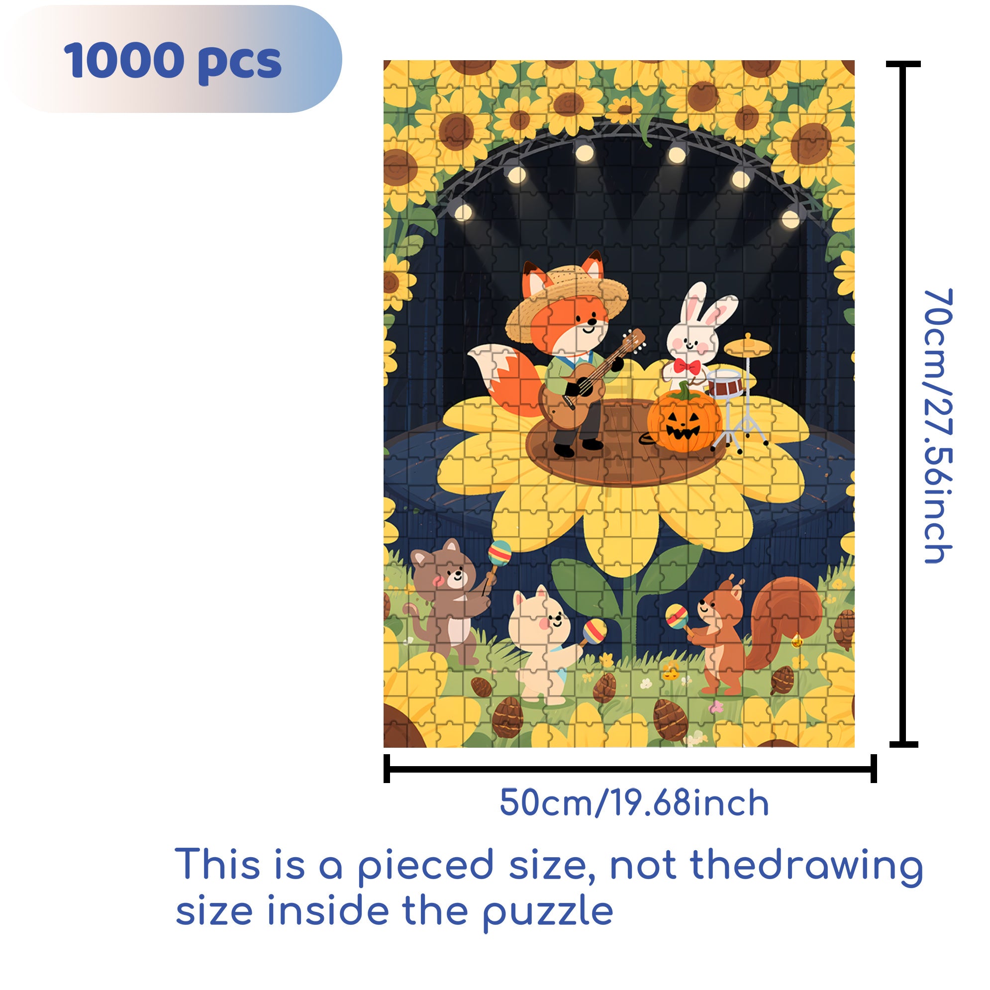 Forest Concert 500pcs/1000pcs Jigsaw Puzzle, Scratch-Resistant, Interactive Family Game & Brain-Boosting DIY Decor, Perfect for Halloween, Christmas & New Year Gifts, Family Puzzle Game