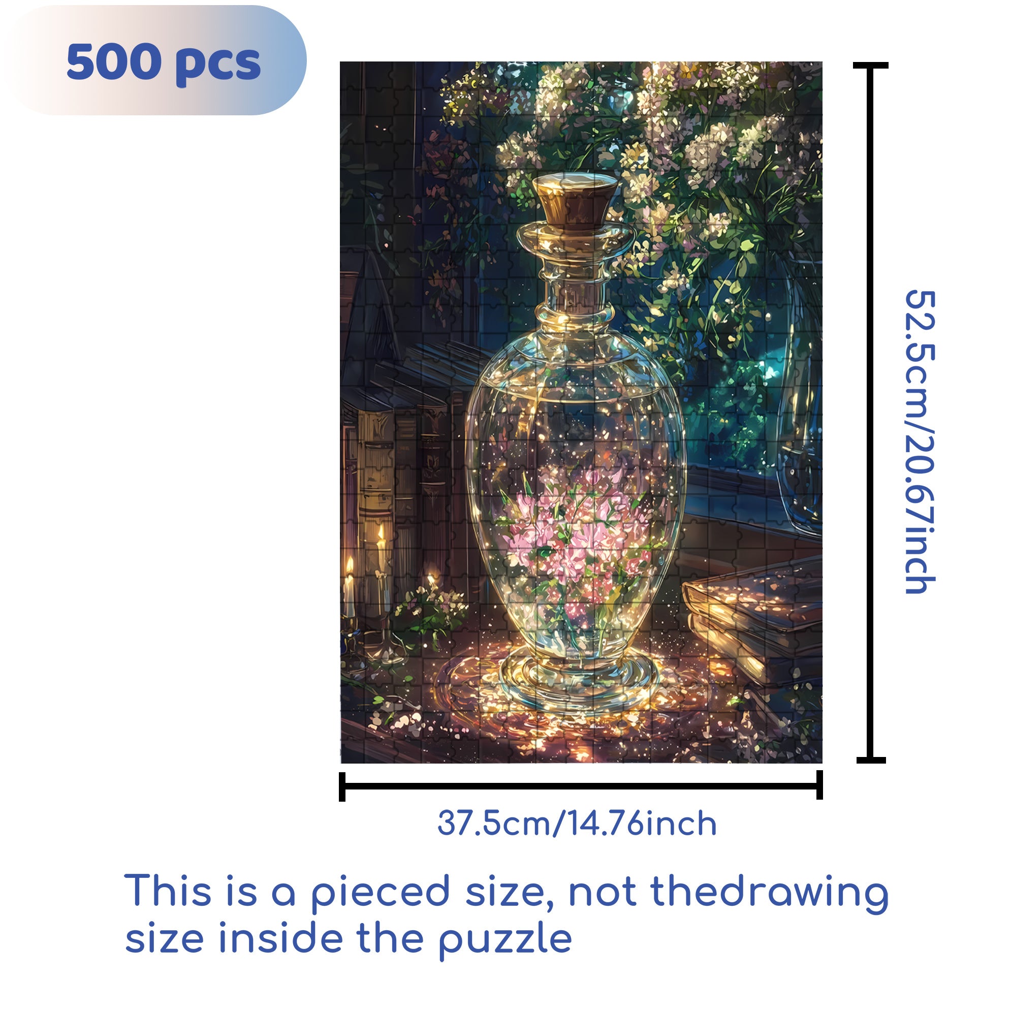 Glass Bottle 500pcs/1000pcs Jigsaw Puzzle, Scratch-Resistant, Interactive Family Game & Brain-Boosting DIY Decor, Perfect for Halloween, Christmas & New Year Gifts, Family Puzzle Game