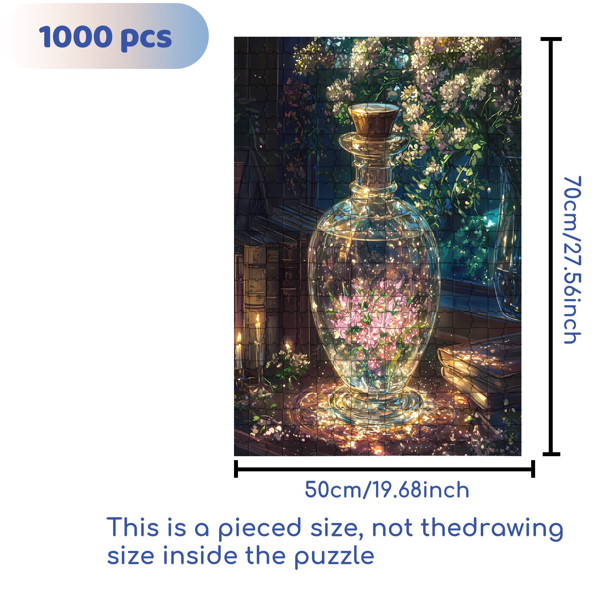 Glass Bottle 500pcs/1000pcs Jigsaw Puzzle, Scratch-Resistant, Interactive Family Game & Brain-Boosting DIY Decor, Perfect for Halloween, Christmas & New Year Gifts, Family Puzzle Game