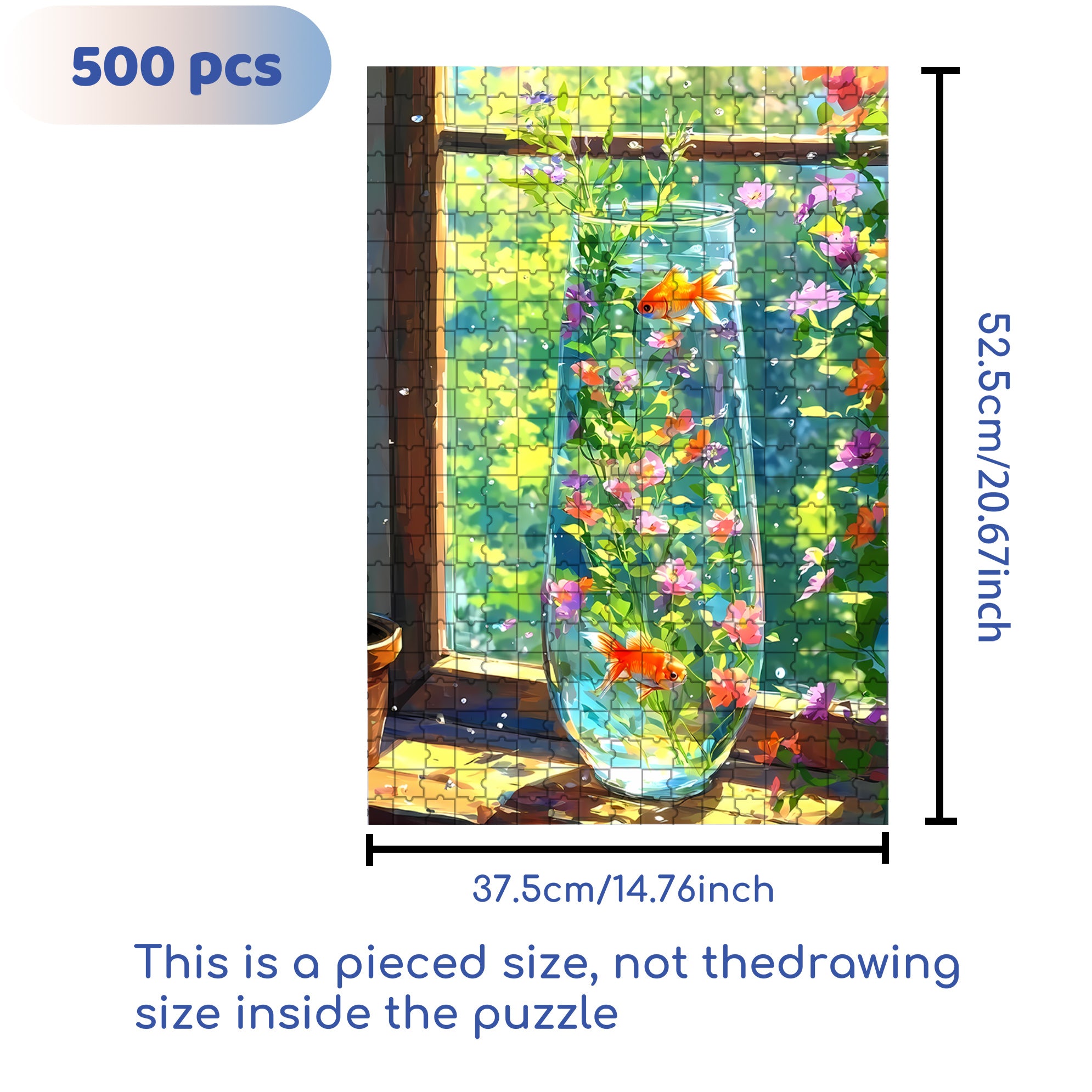 Goldfish 500pcs/1000pcs Jigsaw Puzzle, Scratch-Resistant, Interactive Family Game & Brain-Boosting DIY Decor, Perfect for Halloween, Christmas & New Year Gifts, Family Puzzle Game