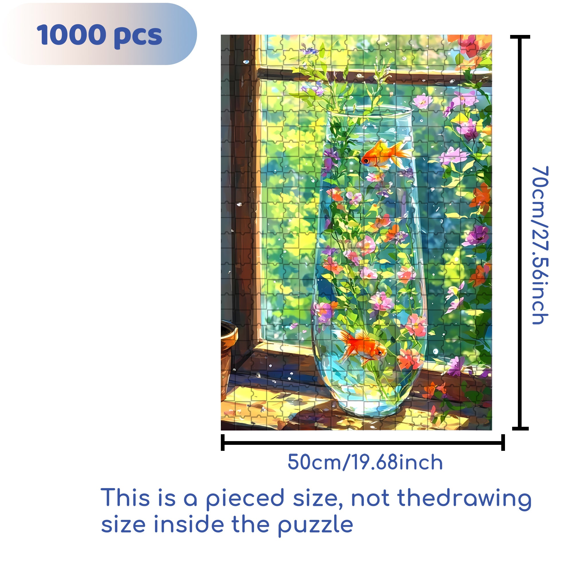Goldfish 500pcs/1000pcs Jigsaw Puzzle, Scratch-Resistant, Interactive Family Game & Brain-Boosting DIY Decor, Perfect for Halloween, Christmas & New Year Gifts, Family Puzzle Game