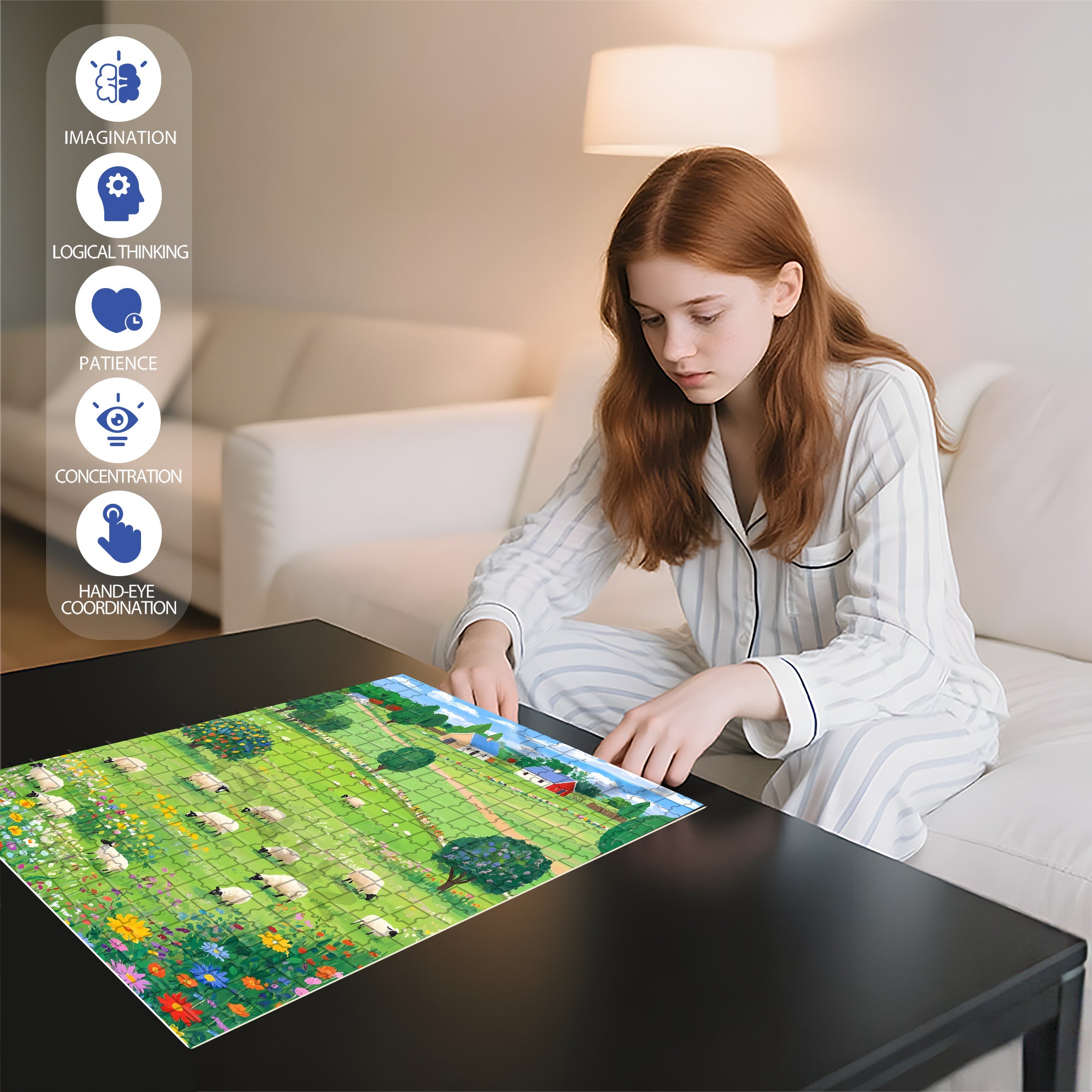 Grandpa's Farm 500pcs/1000pcs Jigsaw Puzzle, Scratch-Resistant, Interactive Family Game & Brain-Boosting DIY Decor, Perfect for Halloween, Christmas & New Year Gifts, Family Puzzle Game